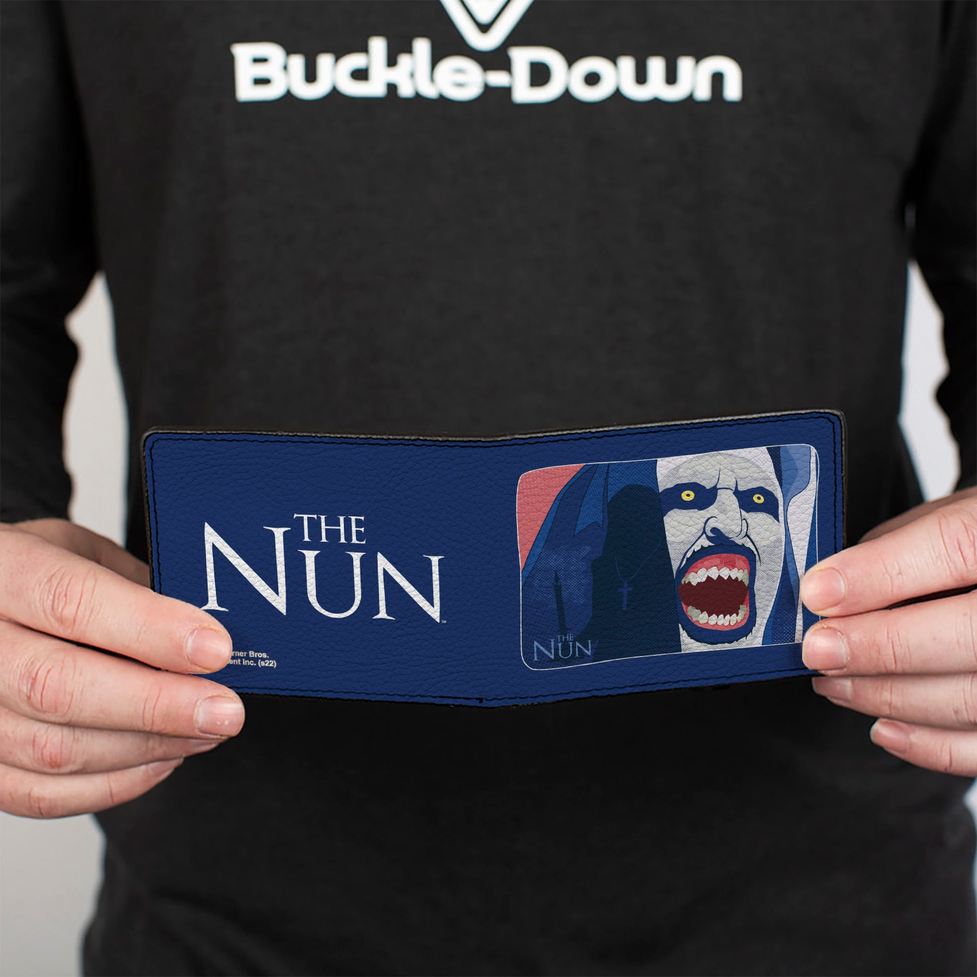 Bi-Fold Wallet - The Nun Screaming Nun Pose and Title Logo Blues Bi-Fold Wallets The Nun