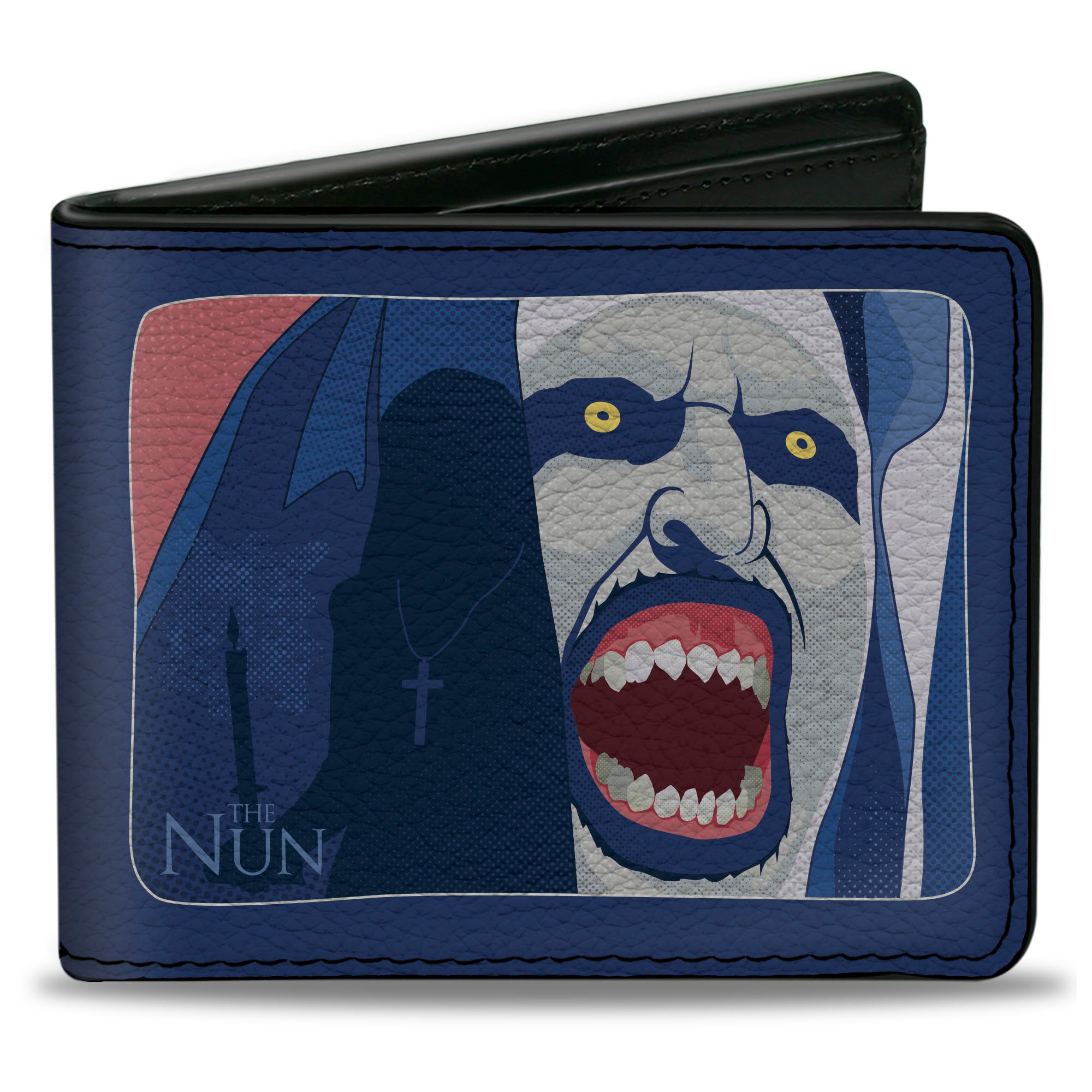 Bi-Fold Wallet - The Nun Screaming Nun Pose and Title Logo Blues Bi-Fold Wallets The Nun