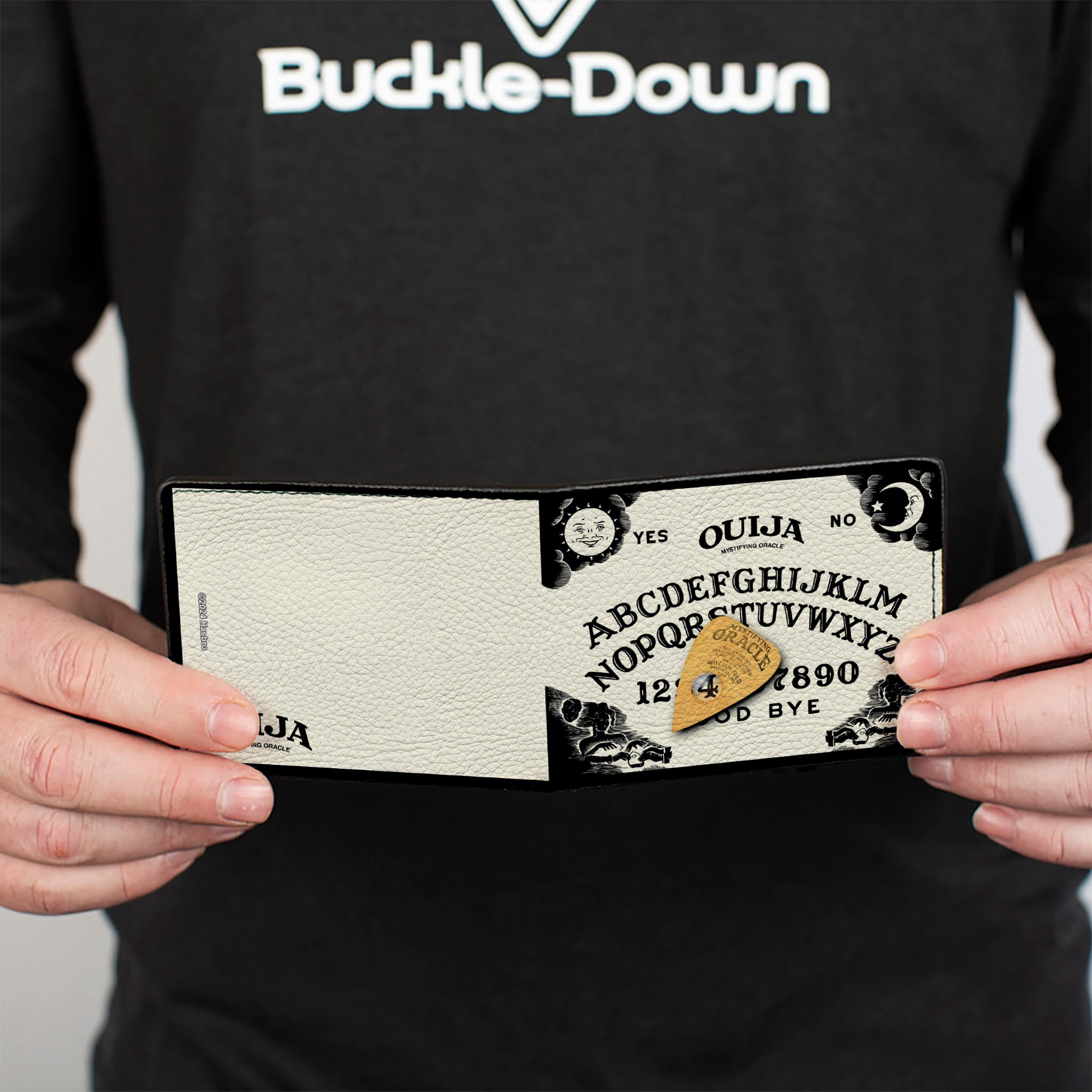 Bi-Fold Wallet - Ouija Board with Planchette White/Black Bi-Fold Wallets Ouija Board