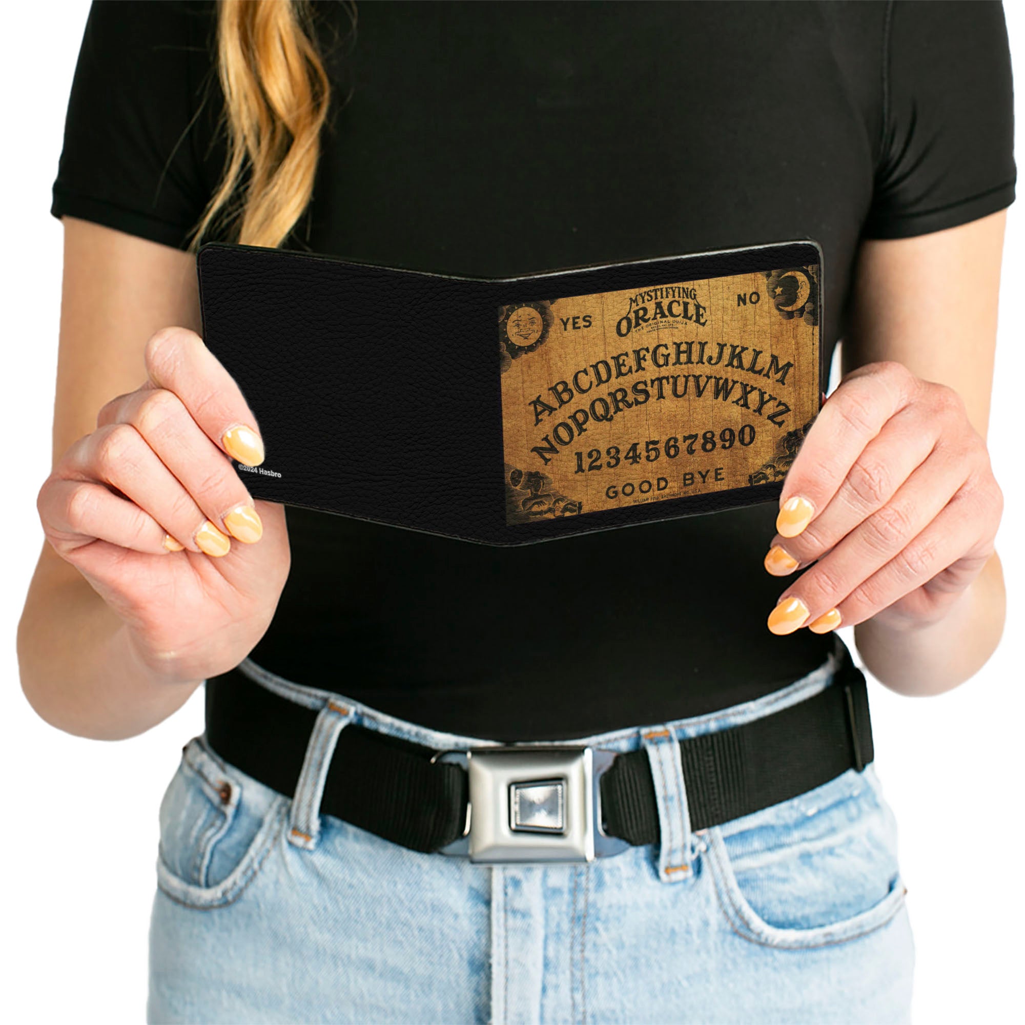 Bi-Fold Wallet - Ouija Board Replica Black/Wood Grain Bi-Fold Wallets Ouija Board