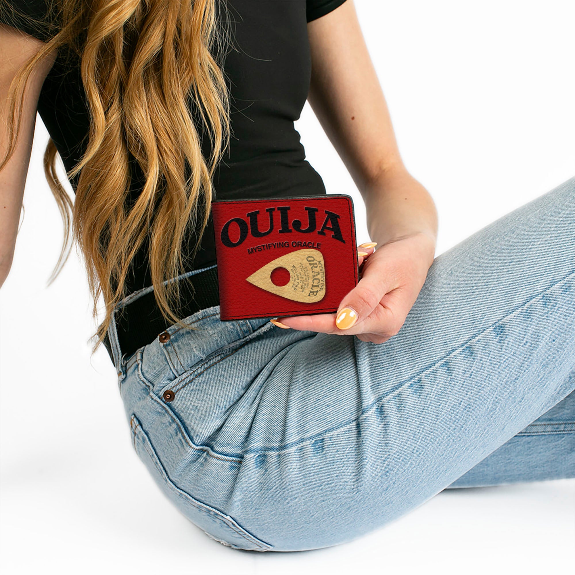 Bi-Fold Wallet - OUIJA Board Logo Planchette Red/Black Bi-Fold Wallets Ouija Board