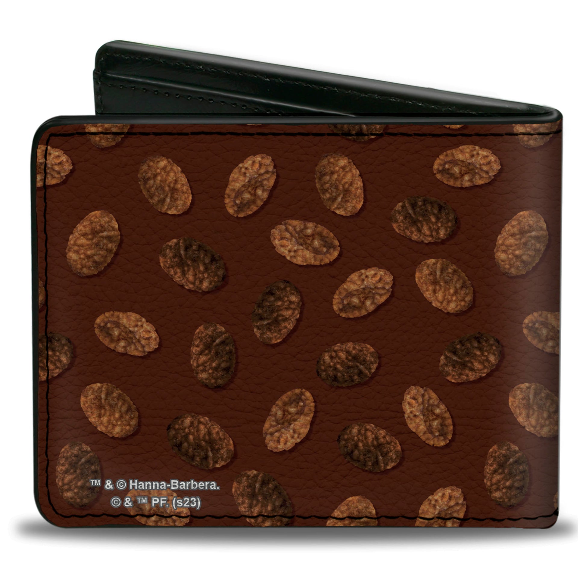 Bi-Fold Wallet - POST COCOA PEBBLES Centered Logo and Cereal Pebbles Scattered Browns Bi-Fold Wallets The Flintstones