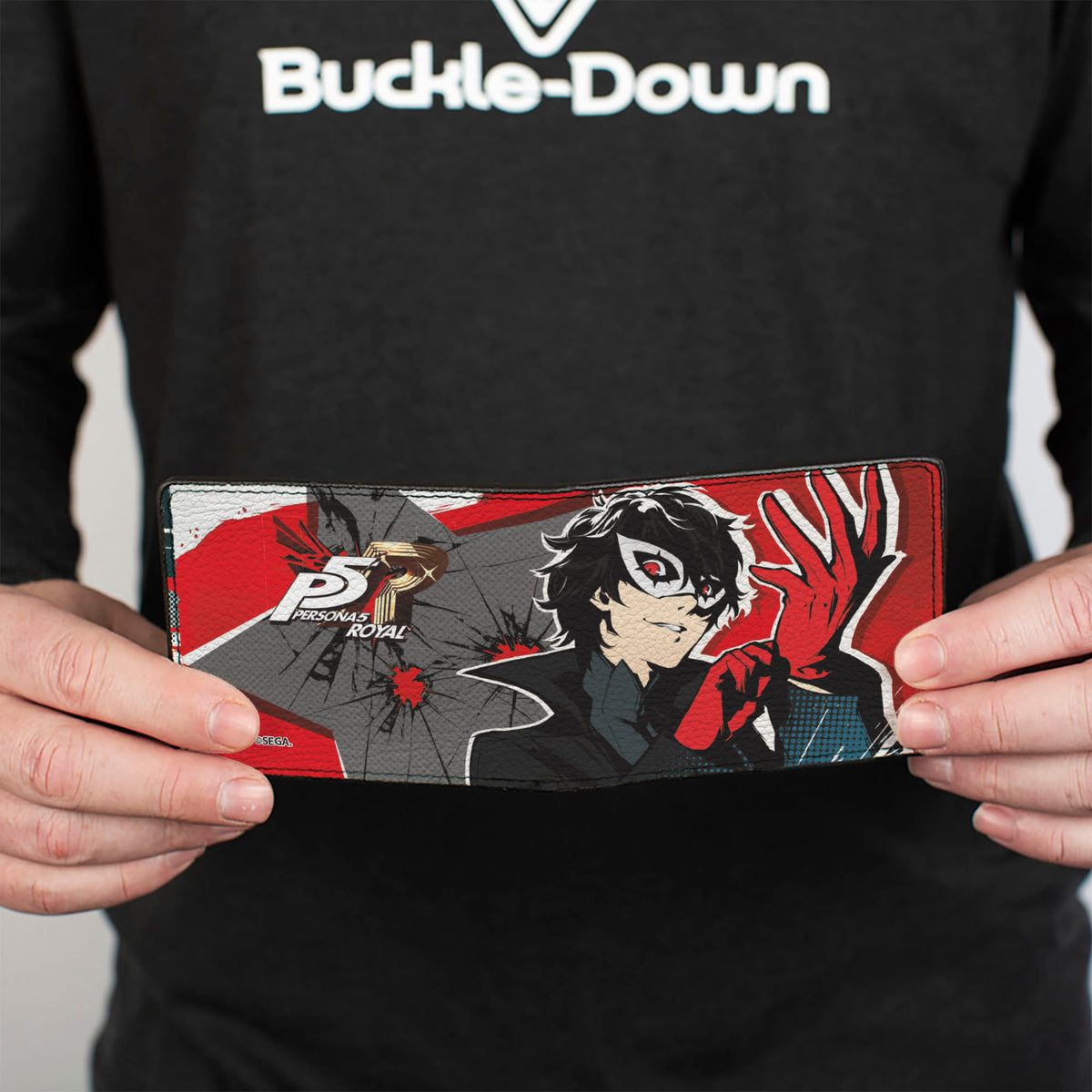 Bi-Fold Wallet - Persona 5 Joker Take Your Heart Pose Red/Black/White Bi-Fold Wallets Persona 5