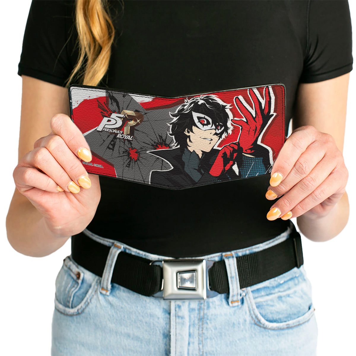 Bi-Fold Wallet - Persona 5 Joker Take Your Heart Pose Red/Black/White Bi-Fold Wallets Persona 5