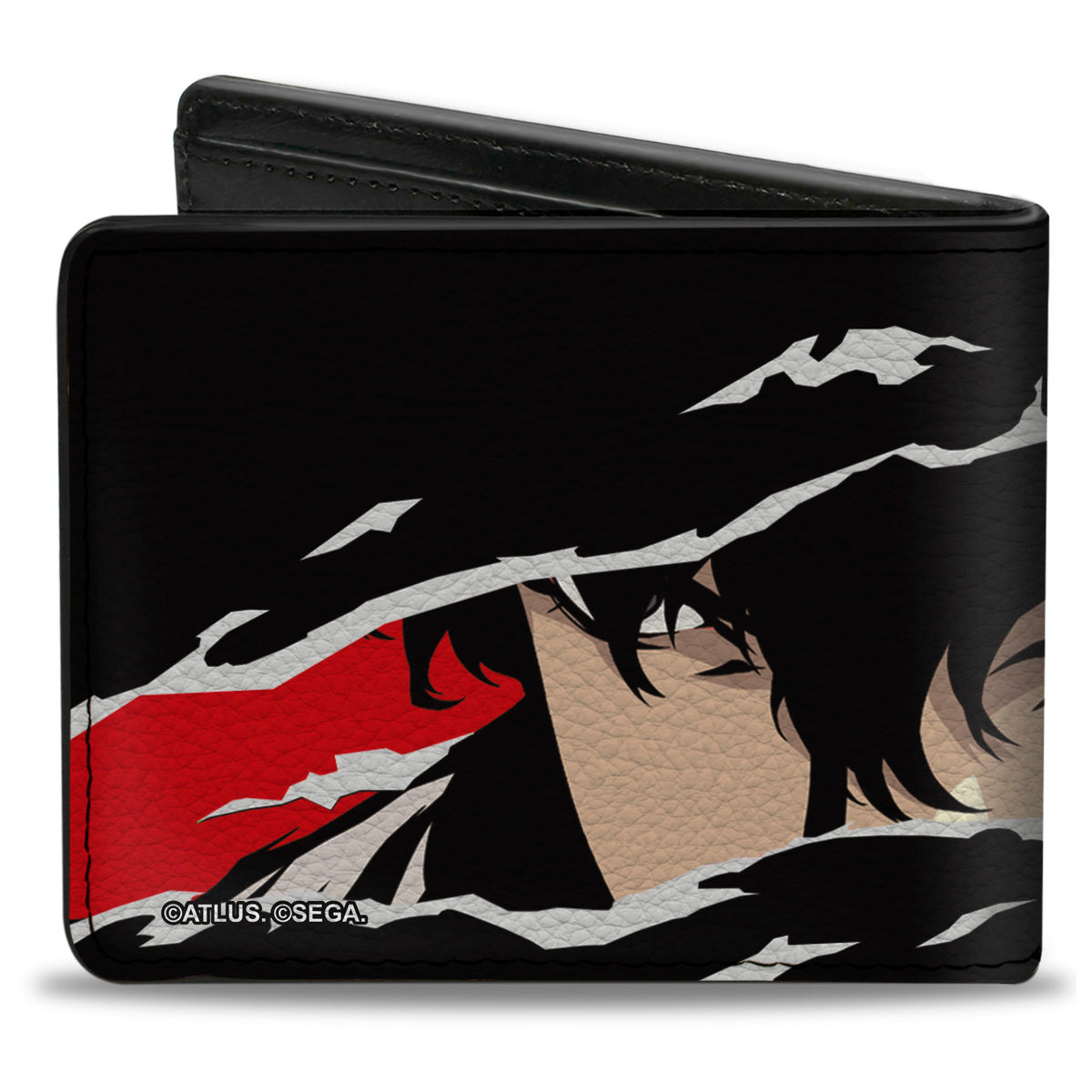 Bi-Fold Wallet - Persona 5 Ren Amamiya Joker Face Close-Up Red/Black/White Bi-Fold Wallets Persona 5