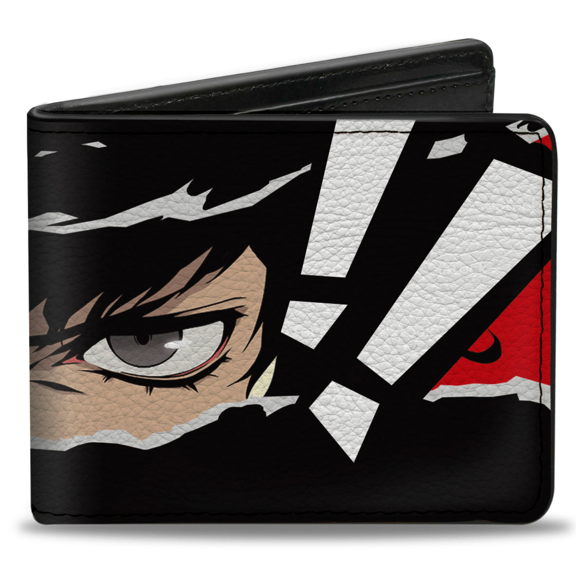 Bi-Fold Wallet - Persona 5 Ren Amamiya Joker Face Close-Up Red/Black/White Bi-Fold Wallets Persona 5