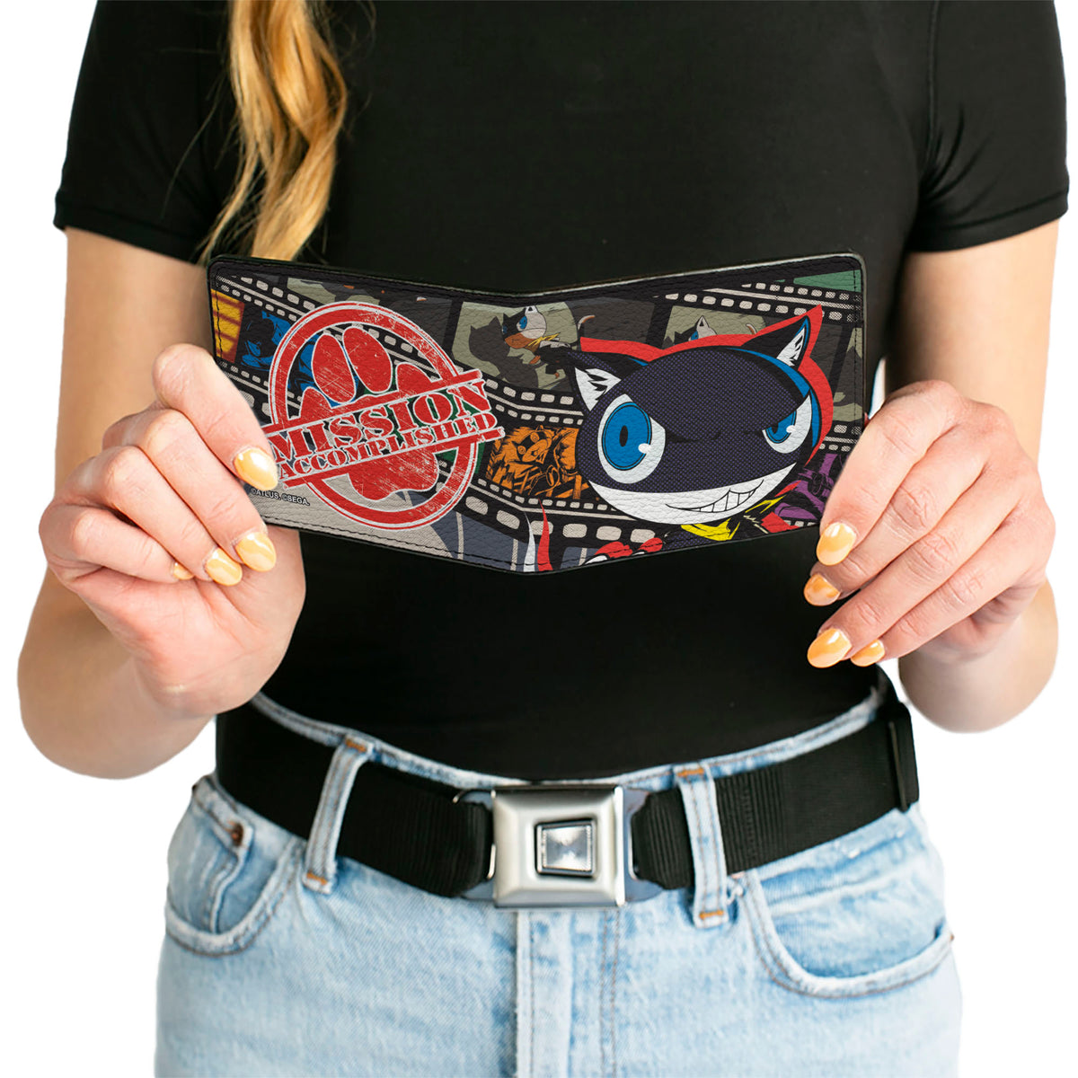 Bi-Fold Wallet - Persona 5 Morgana Mona MISSION ACCOMPLISHED Pose and Scenes Bi-Fold Wallets Persona 5