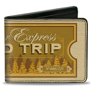 Bi-Fold Wallet - THE POLAR EXPRESS ROUND TRIP Train Ticket Golds Bi-Fold Wallets Warner Bros. Holiday Movies