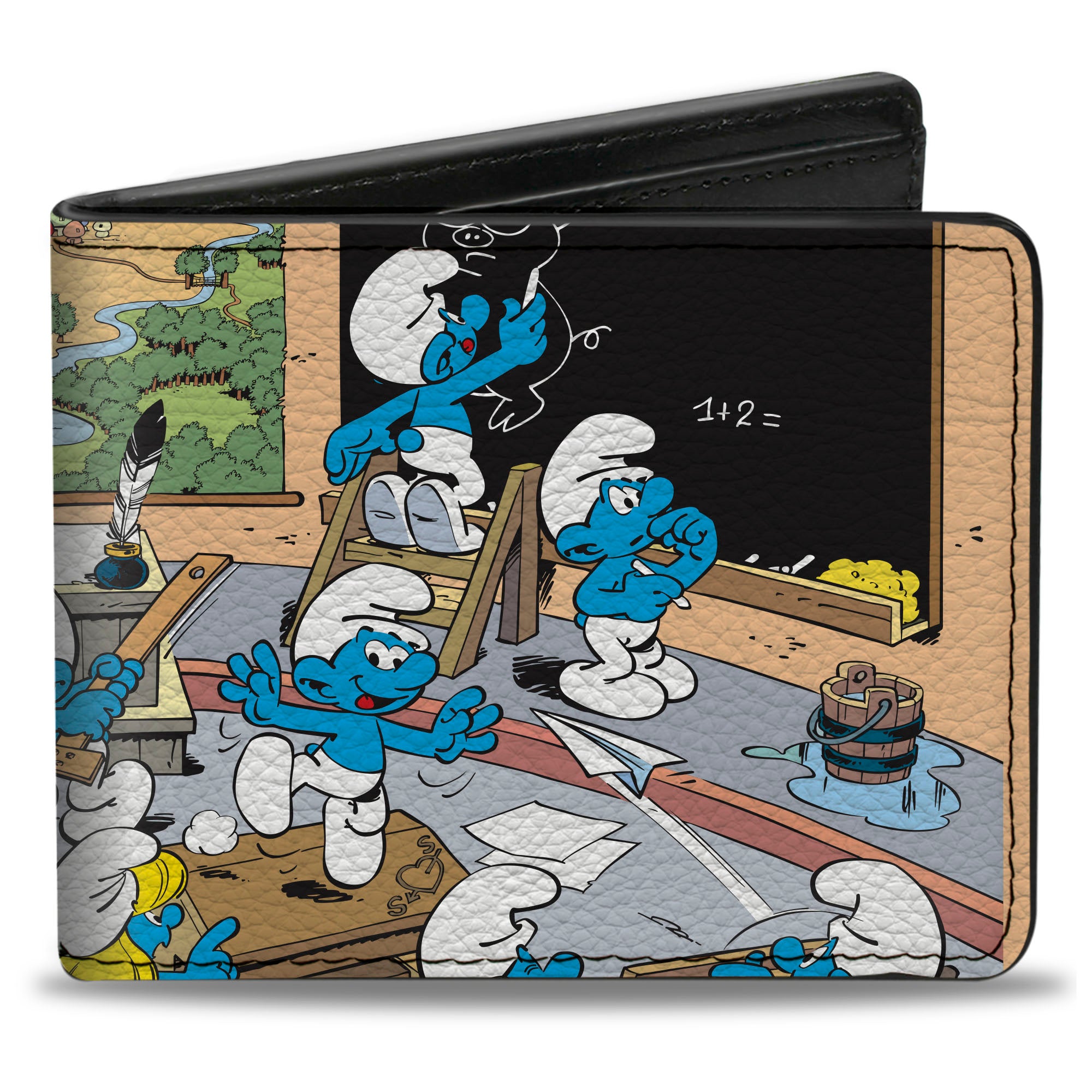 Bi-Fold Wallet - The Smurfs School Classroom Scene Bi-Fold Wallets The Smurfs