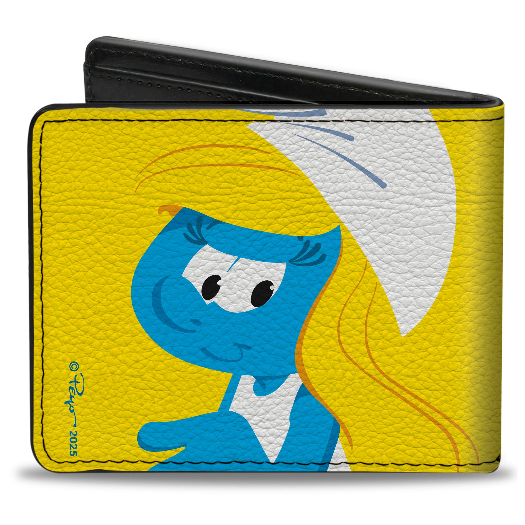 Bi-Fold Wallet - The Smurfs Simply Smurfy Pop Art Pose Blocks Blues/Yellows Bi-Fold Wallets The Smurfs