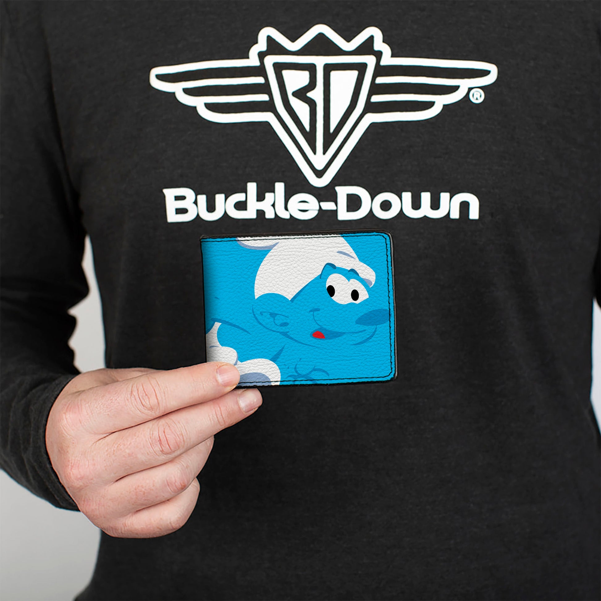 Bi-Fold Wallet - The Smurfs Simply Smurfy Pop Art Pose Blocks Blues/Yellows Bi-Fold Wallets The Smurfs