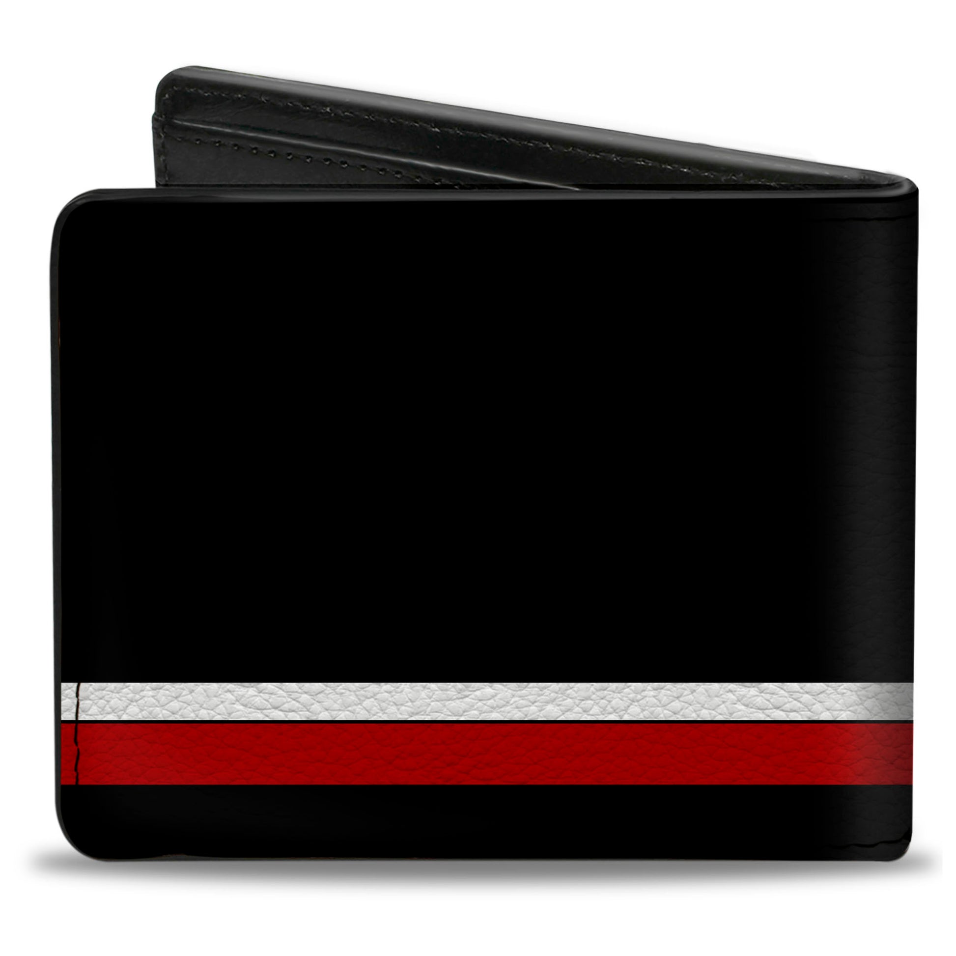 Bi-Fold Wallet - PLYMOUTH Text Stripe Black White Red Bi-Fold Wallets Dodge