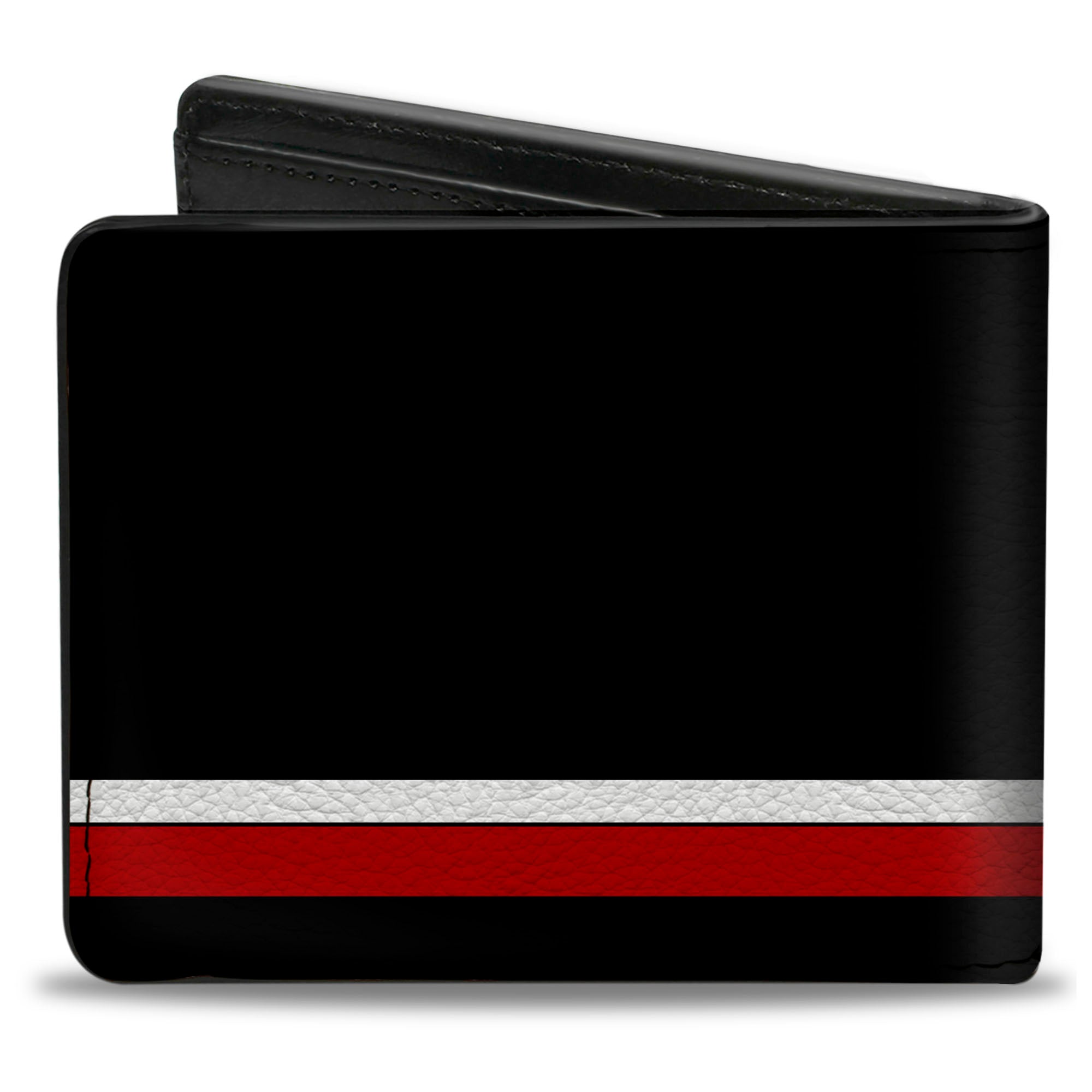 Bi-Fold Wallet - PLYMOUTH Text Stripe Black White Red Bi-Fold Wallets Dodge