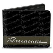Bi-Fold Wallet - BARRACUDA Script Stripe Monogram Black Gray Olive Silver Bi-Fold Wallets Dodge