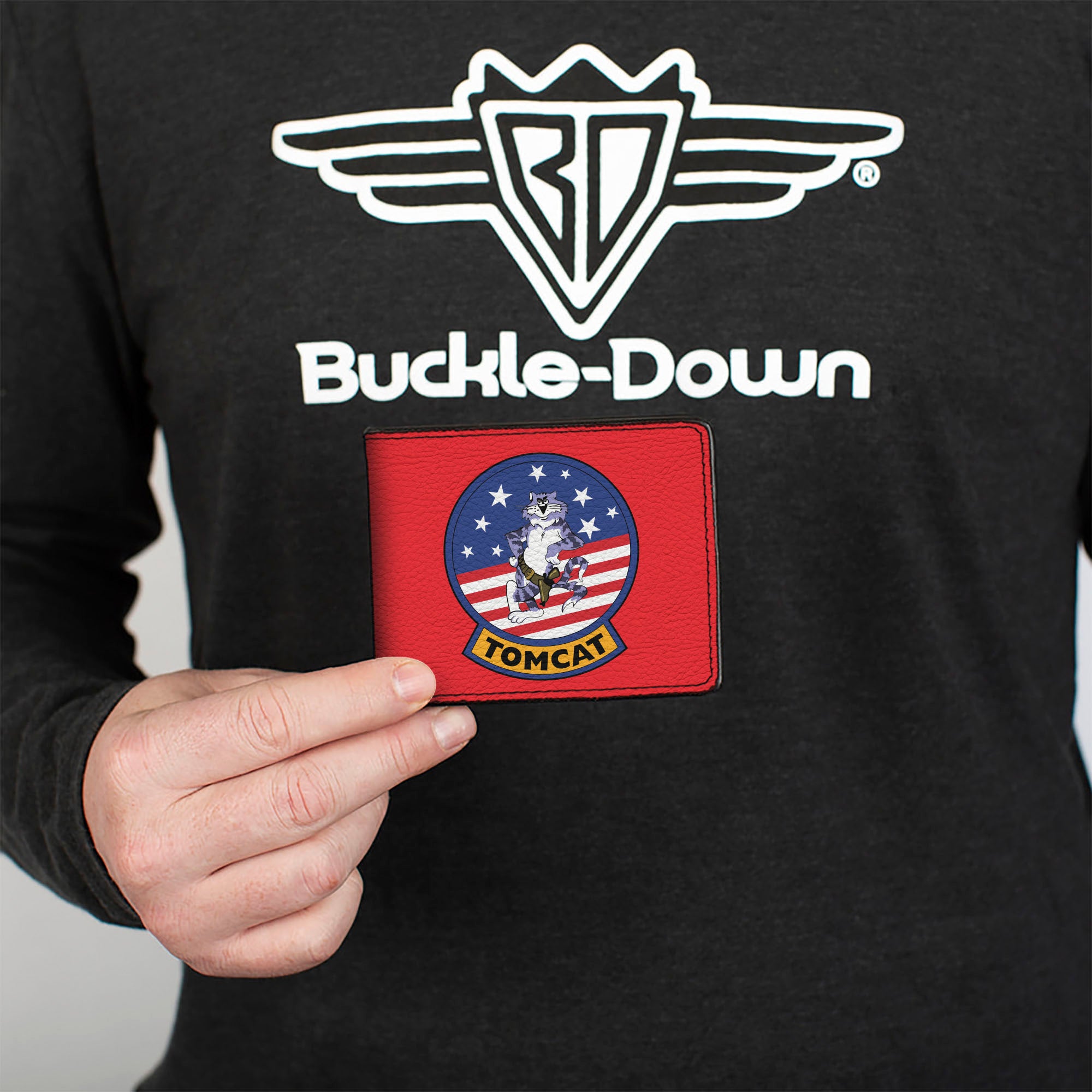 Bi-Fold Wallet - Top Gun TOMCAT and VF-1 Navy Patch Icons Red/Blue Bi-Fold Wallets Top Gun