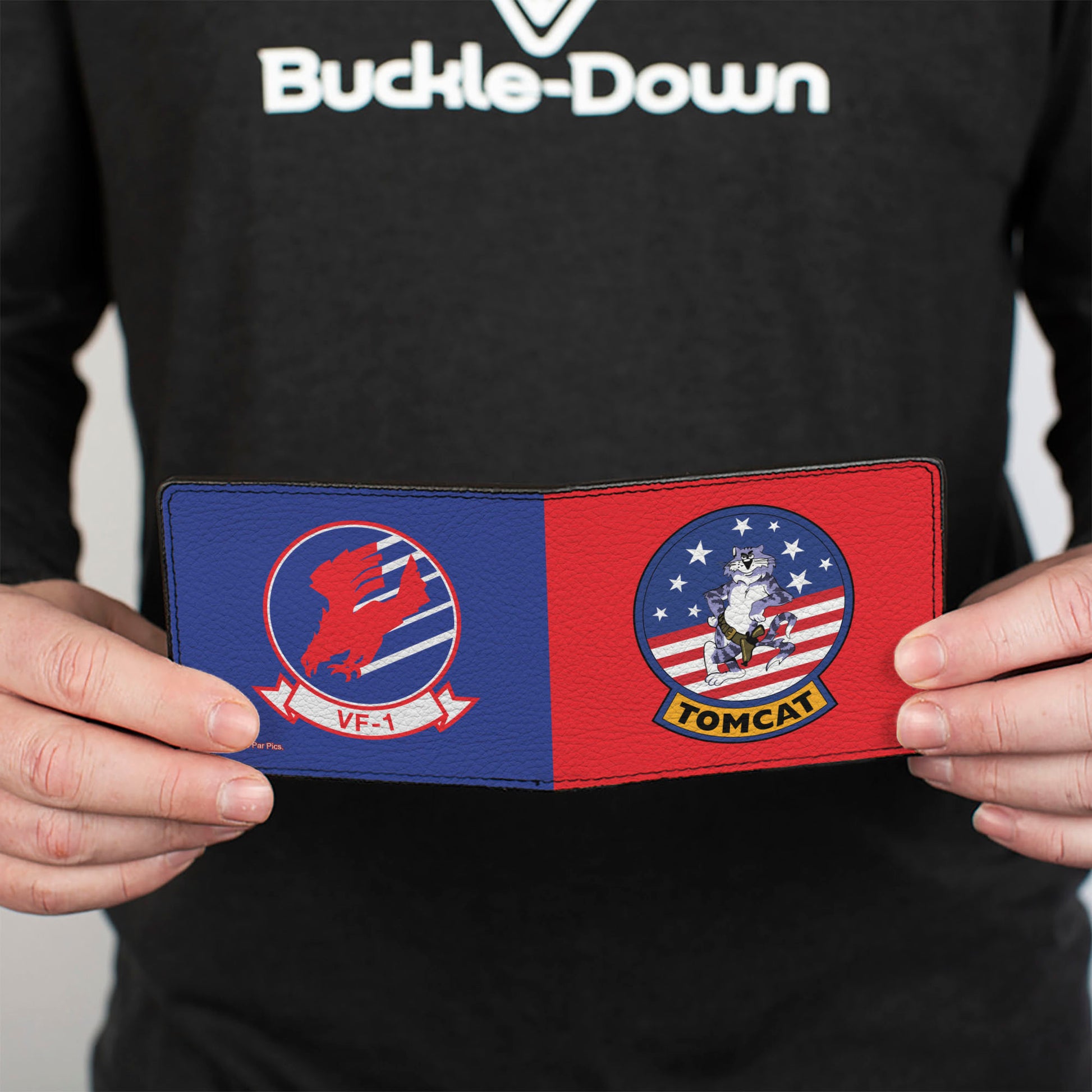 Bi-Fold Wallet - Top Gun TOMCAT and VF-1 Navy Patch Icons Red/Blue Bi-Fold Wallets Top Gun