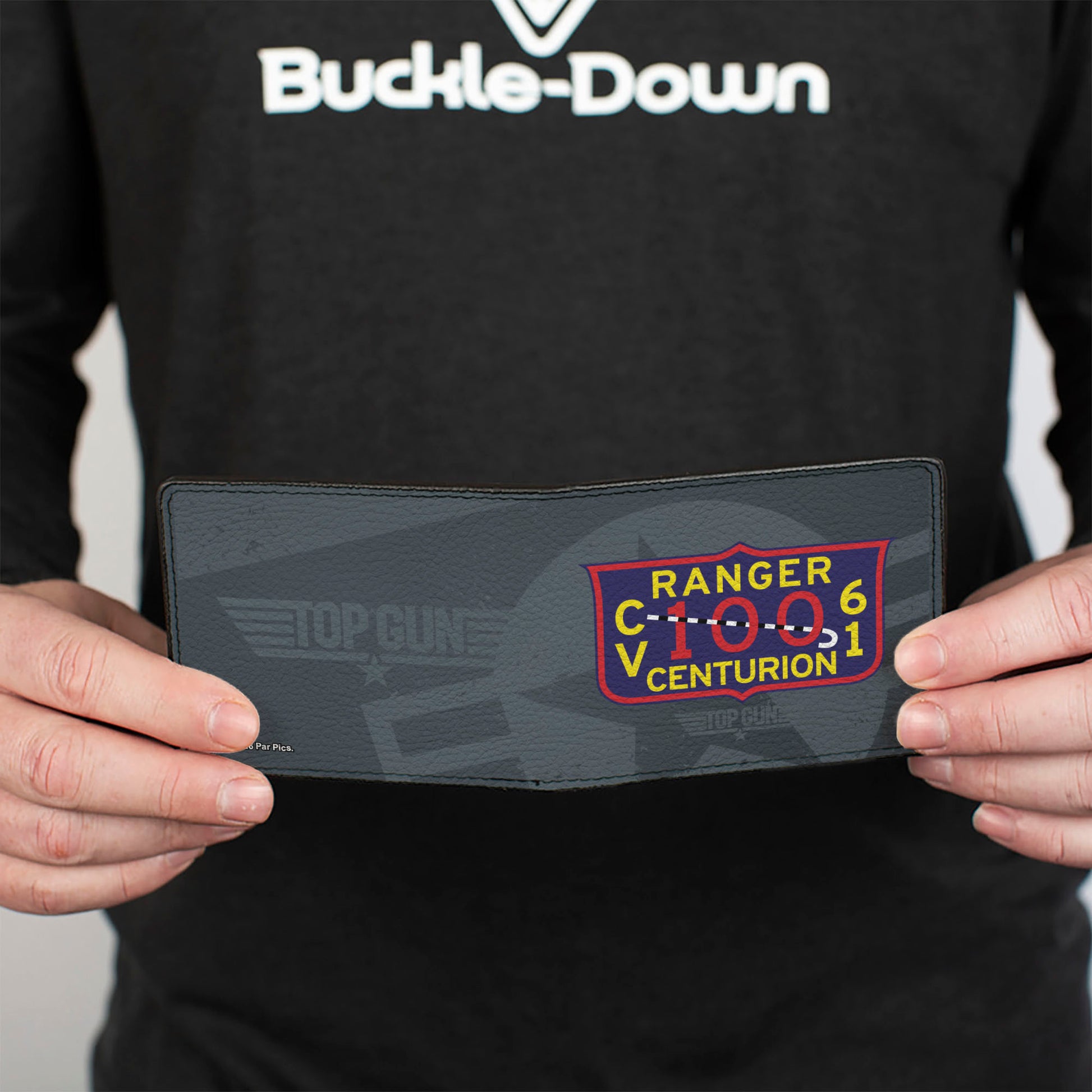 Bi-Fold Wallet - Top Gun CV-61 USS RANGER 100 CENTURION Emblem Grays Bi-Fold Wallets Top Gun