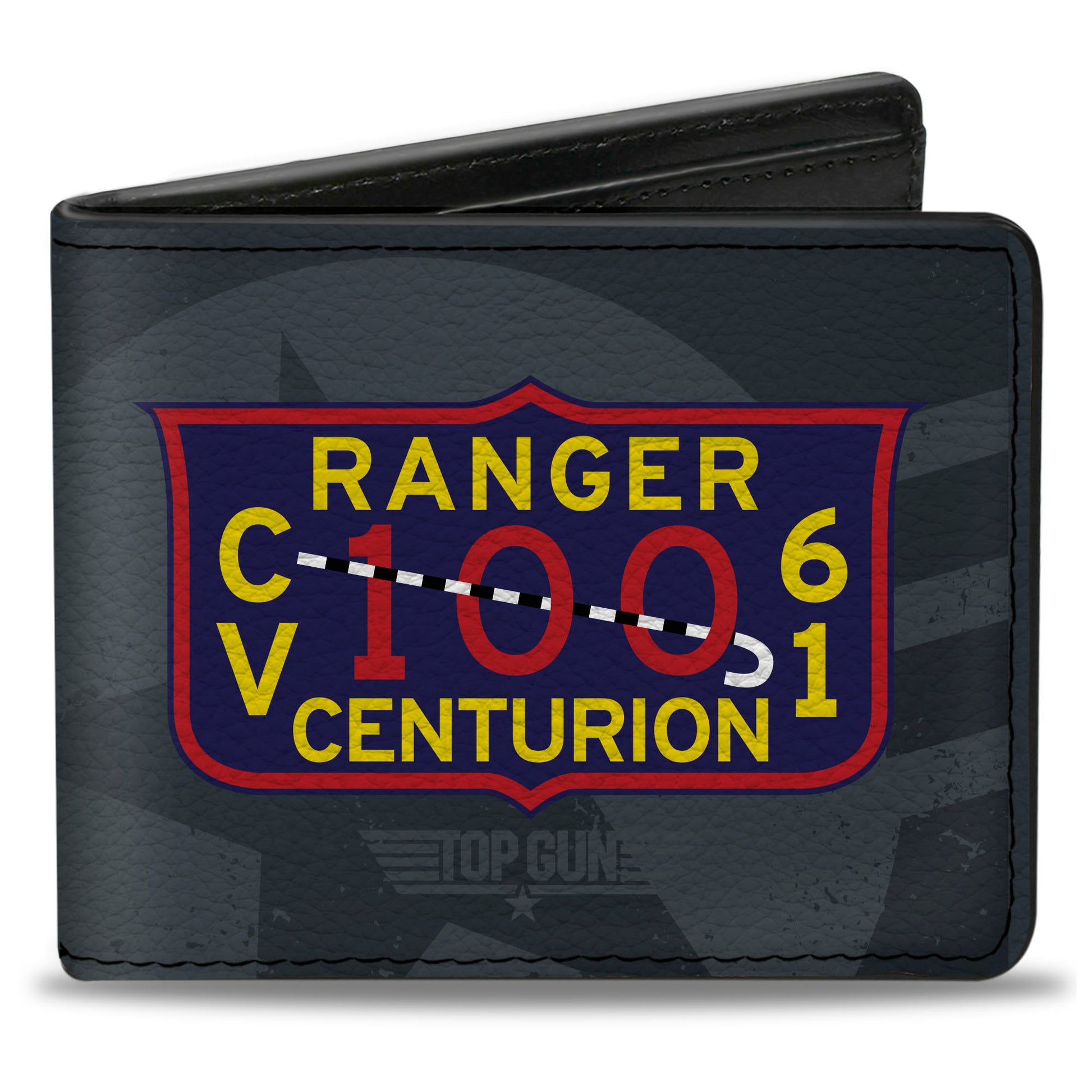 Bi-Fold Wallet - Top Gun CV-61 USS RANGER 100 CENTURION Emblem Grays Bi-Fold Wallets Top Gun