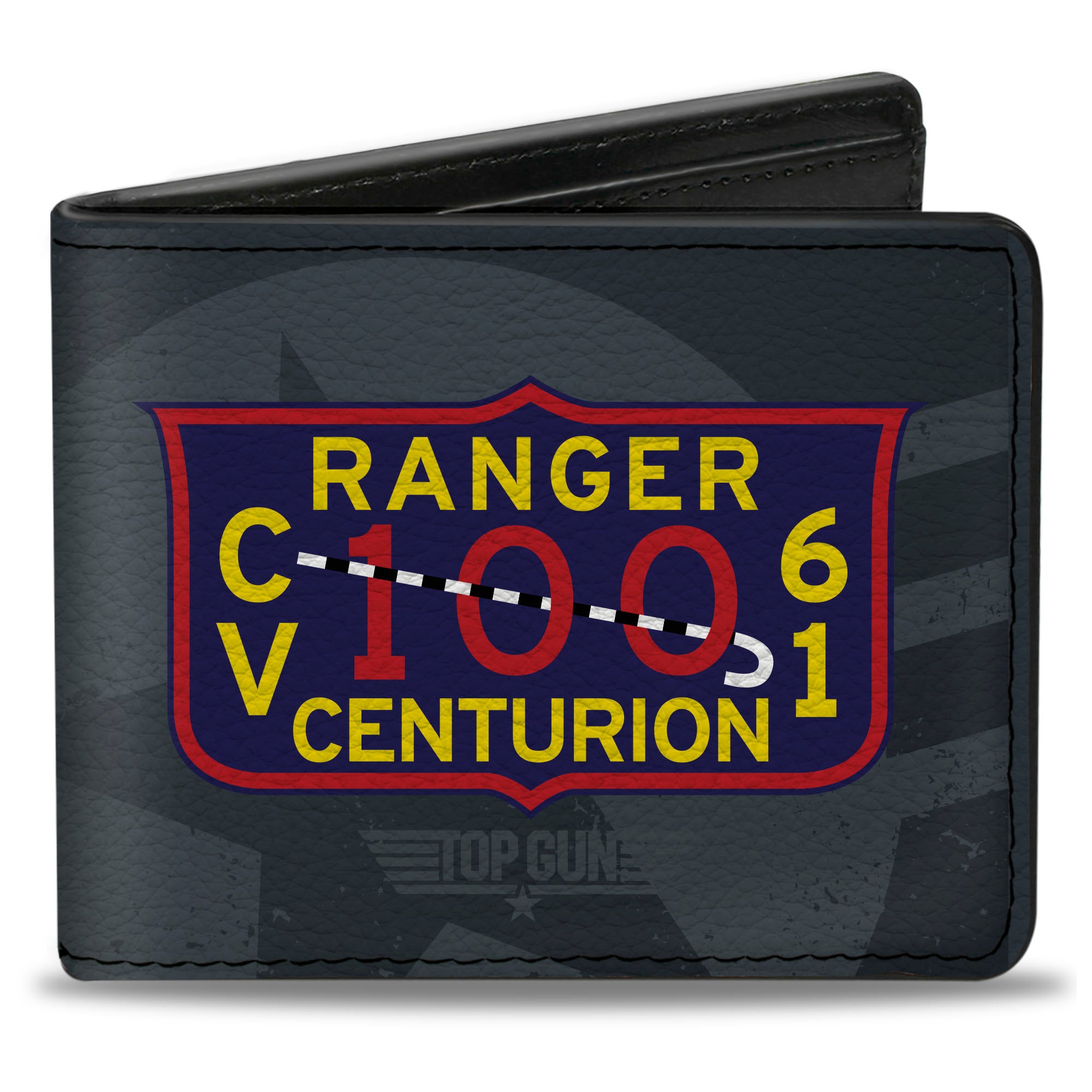 Bi-Fold Wallet - Top Gun CV-61 USS RANGER 100 CENTURION Emblem Grays Bi-Fold Wallets Top Gun