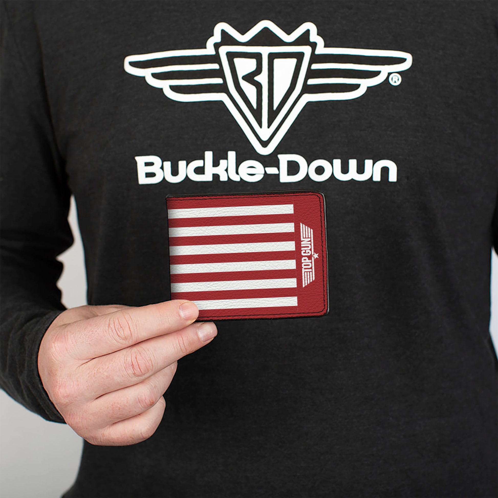 Bi-Fold Wallet - Top Gun United States USA Flag and Logo Red/White/Blue Bi-Fold Wallets Top Gun