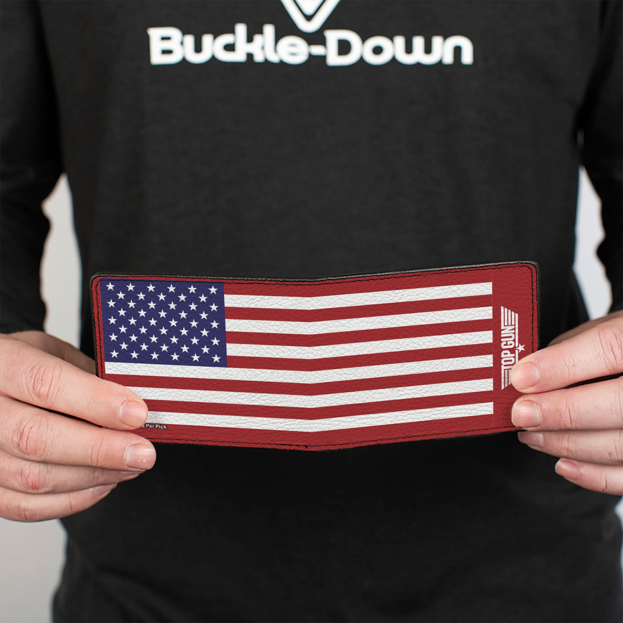 Bi-Fold Wallet - Top Gun United States USA Flag and Logo Red/White/Blue Bi-Fold Wallets Top Gun