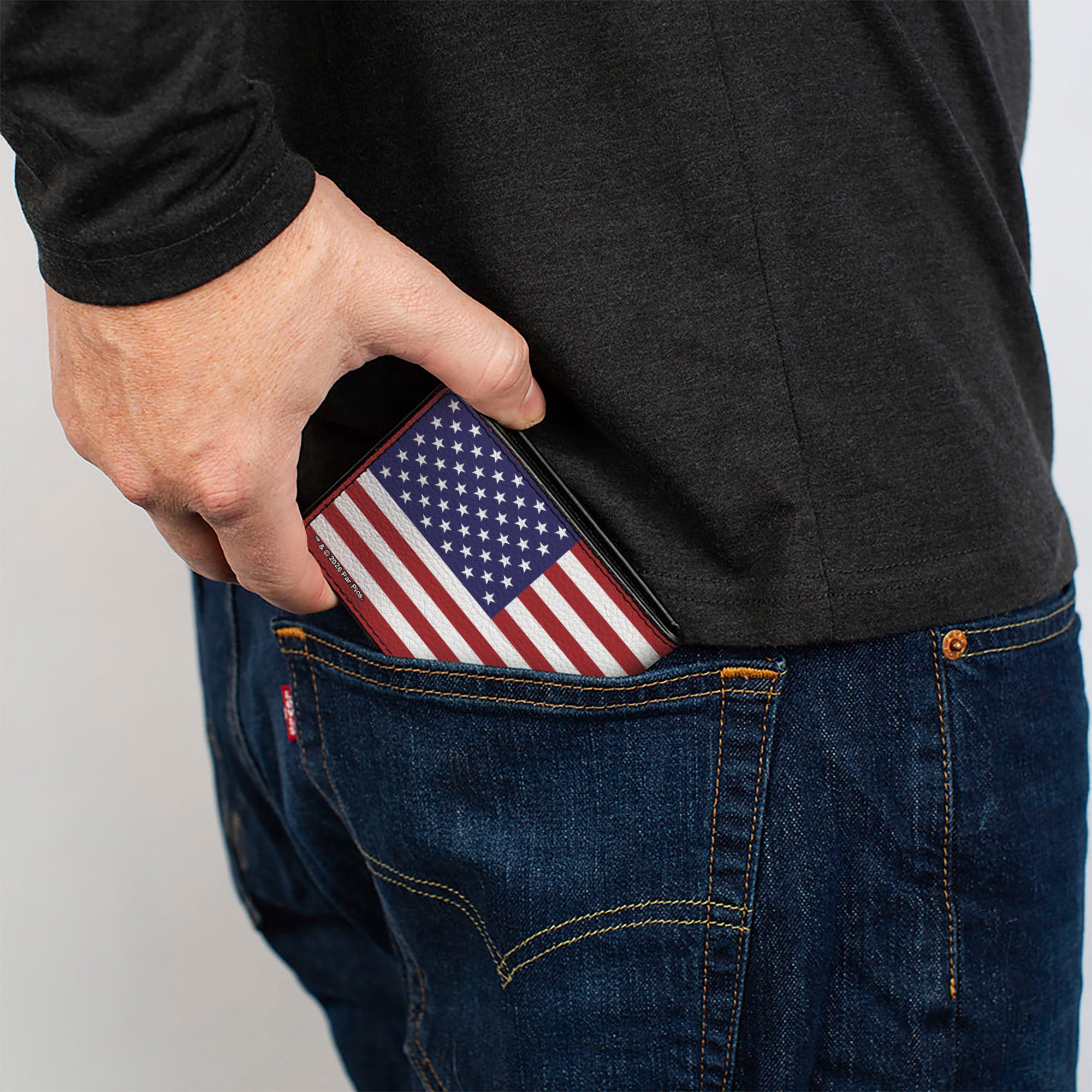Bi-Fold Wallet - Top Gun United States USA Flag and Logo Red/White/Blue Bi-Fold Wallets Top Gun