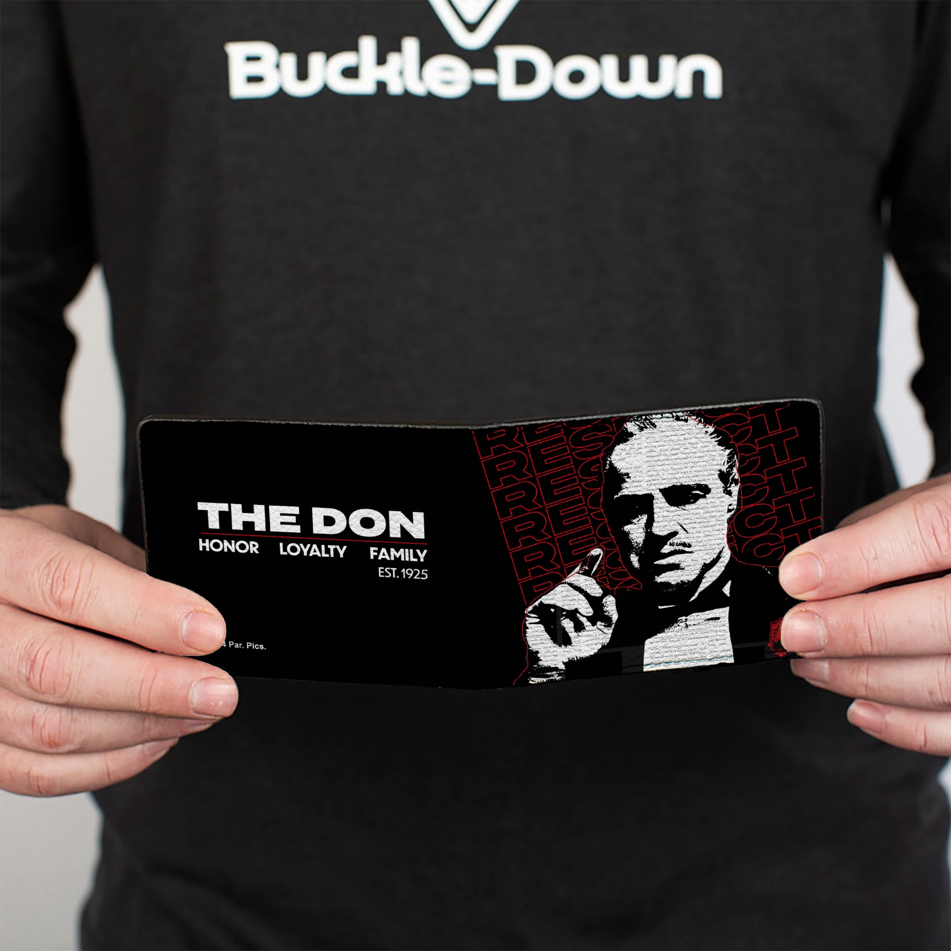 Bi-Fold Wallet - The Godfather Vito Corleone THE DON LOYALTY HONOR FAMILY Black/White/Red Bi-Fold Wallets The Godfather