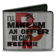 Bi-Fold Wallet - The Godfather I'LL MAKE HIM AN OFFER and Title Logo News Print White/Black/Red Bi-Fold Wallets The Godfather