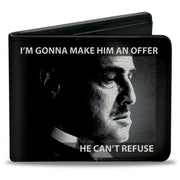 Bi-Fold Wallet - The Godfather Vito Corleone I'M GONNA MAKE HIM AN OFFER Pose Black/White Bi-Fold Wallets The Godfather