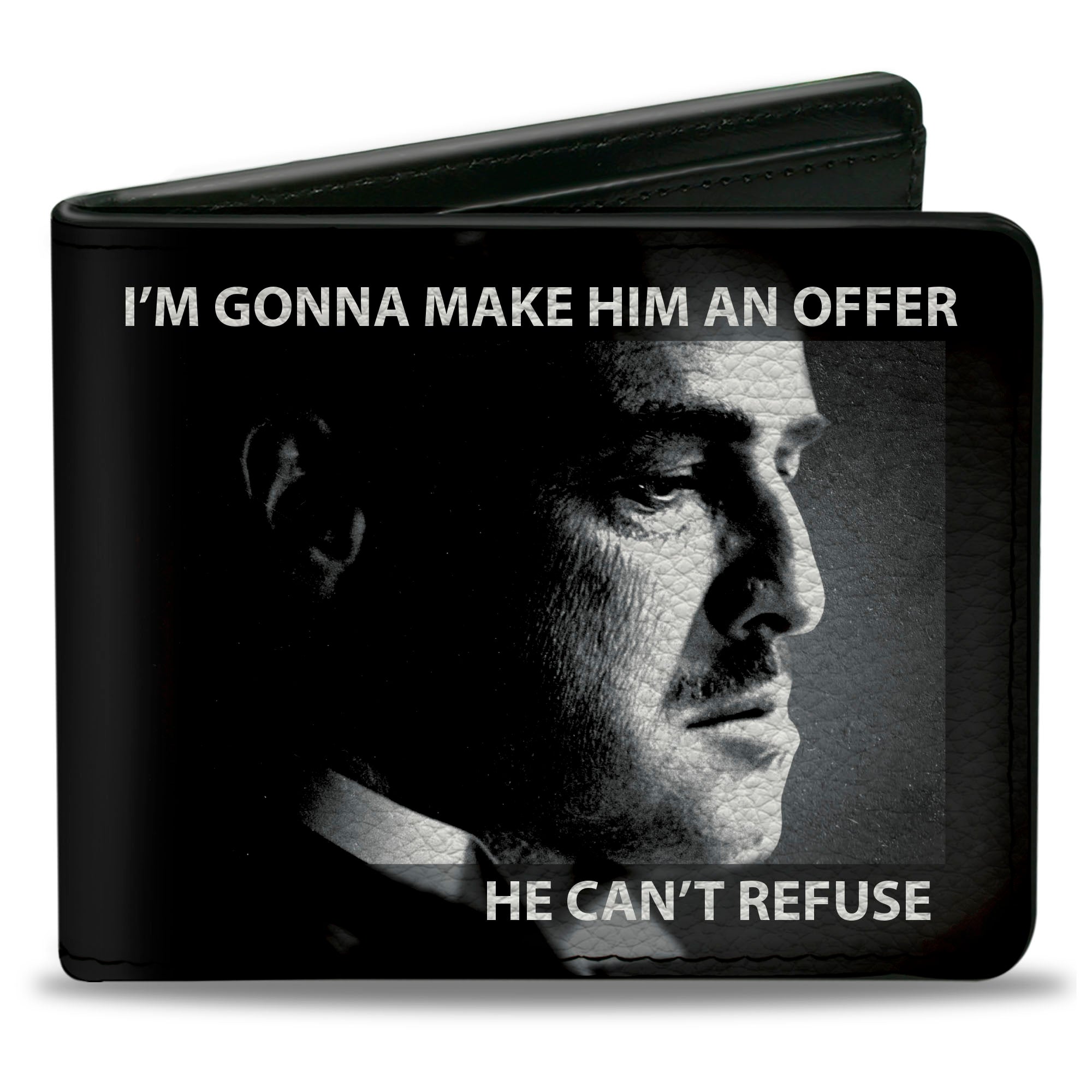 Bi-Fold Wallet - The Godfather Vito Corleone I'M GONNA MAKE HIM AN OFFER Pose Black/White Bi-Fold Wallets The Godfather