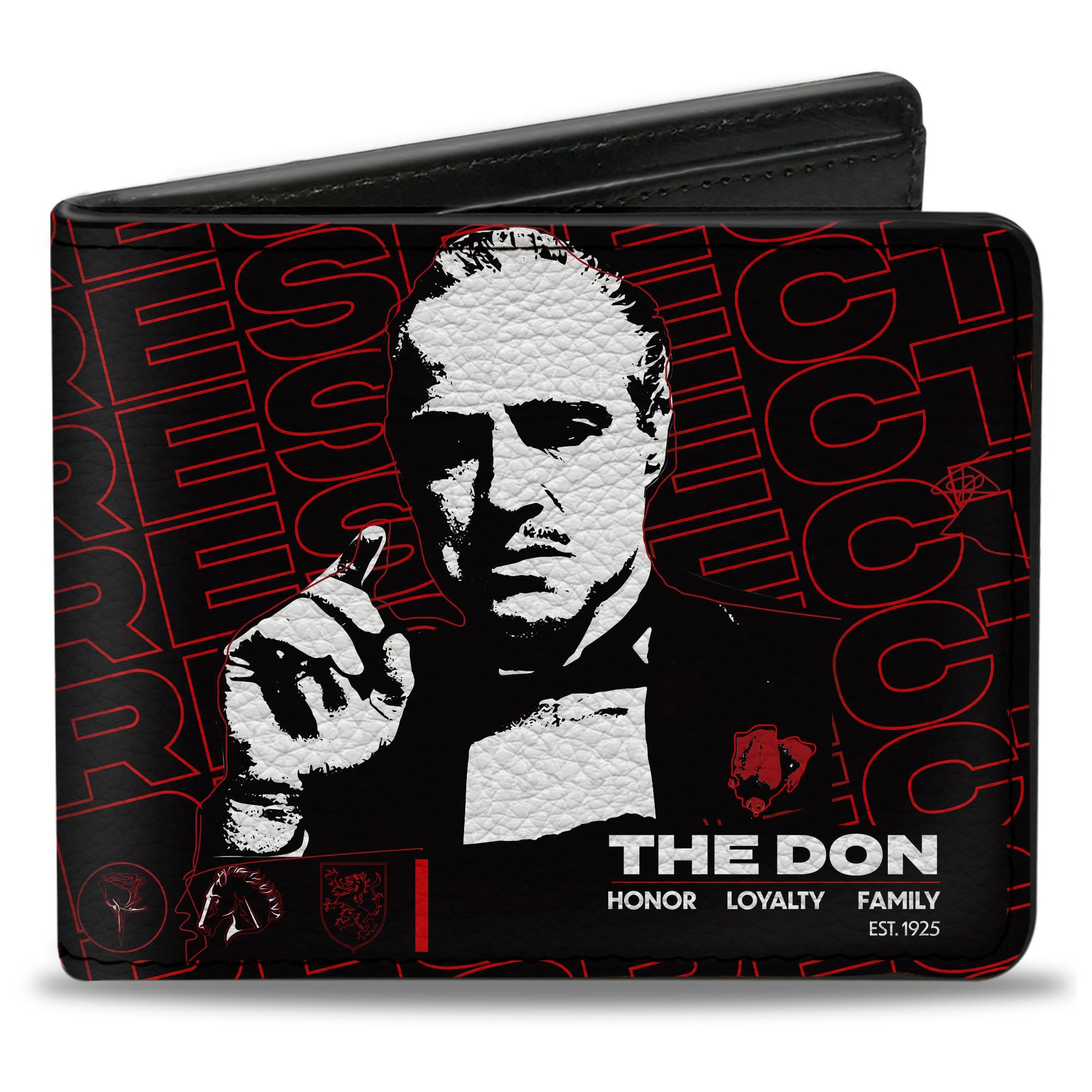 Bi-Fold Wallet - The Godfather RESPECT THE DON Pose Black/Red/White Bi-Fold Wallets The Godfather