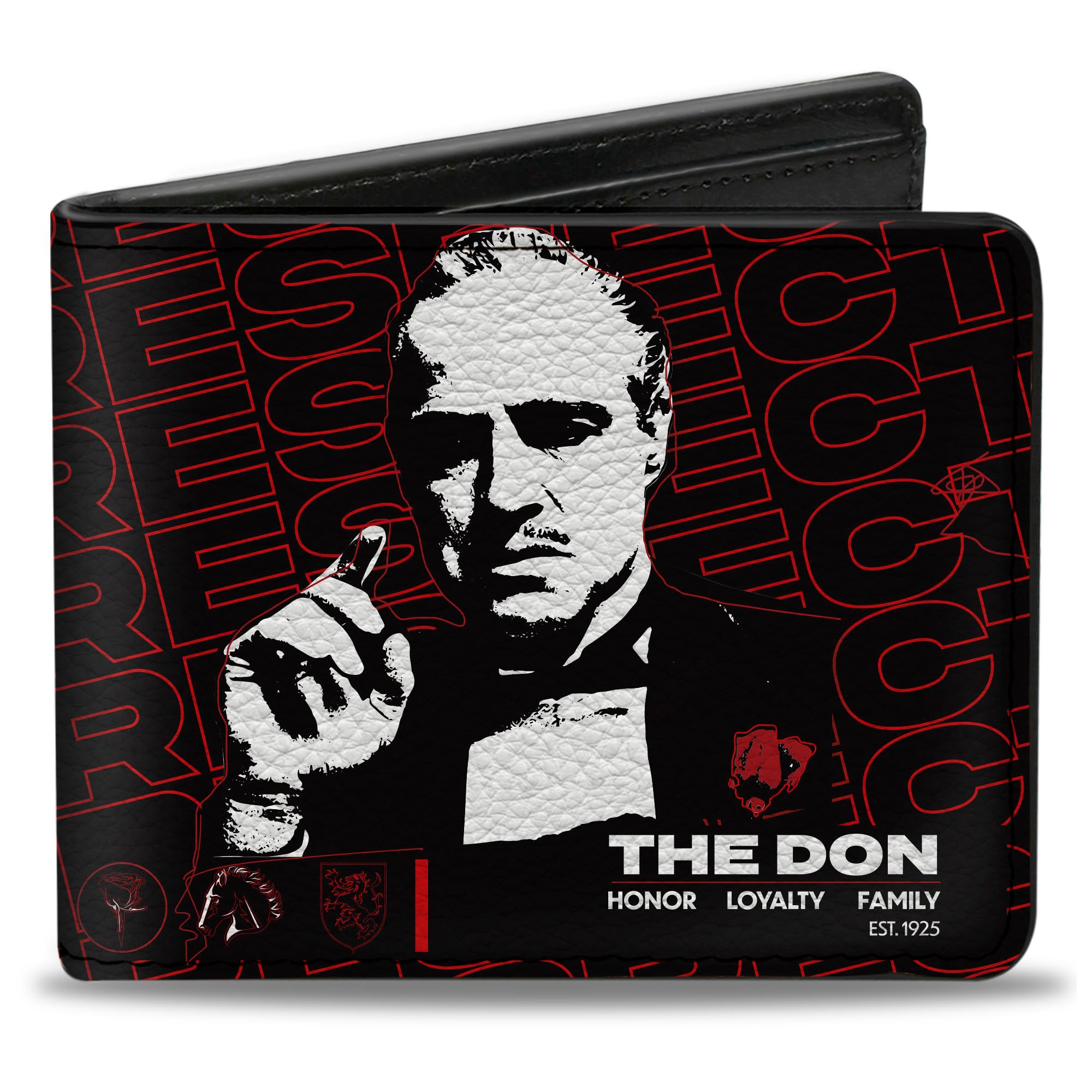 Bi-Fold Wallet - The Godfather RESPECT THE DON Pose Black/Red/White Bi-Fold Wallets The Godfather