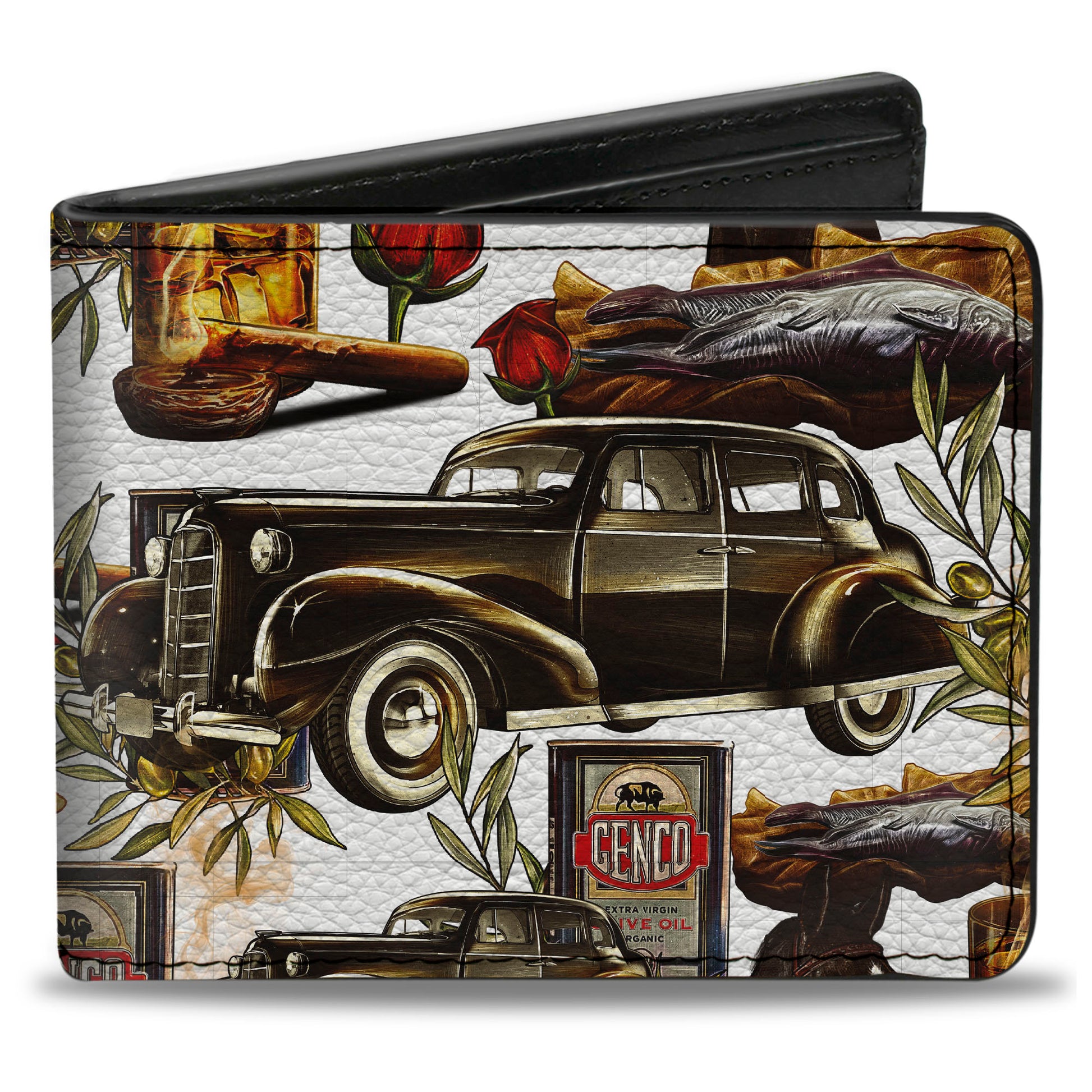 Bi-Fold Wallet - THE GODFATHER Icons Collage and Title Logo White Bi-Fold Wallets The Godfather