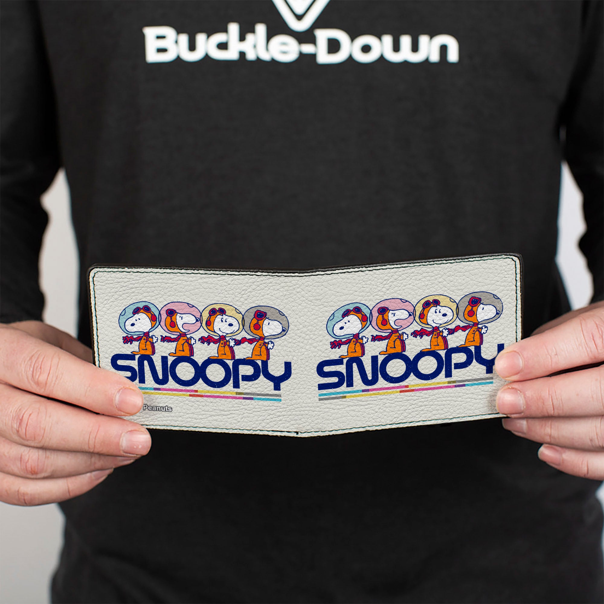 Bi-Fold Wallet - Peanuts Astronaut Snoopy Launch Poses and Text White/Multi Color Bi-Fold Wallets Peanuts