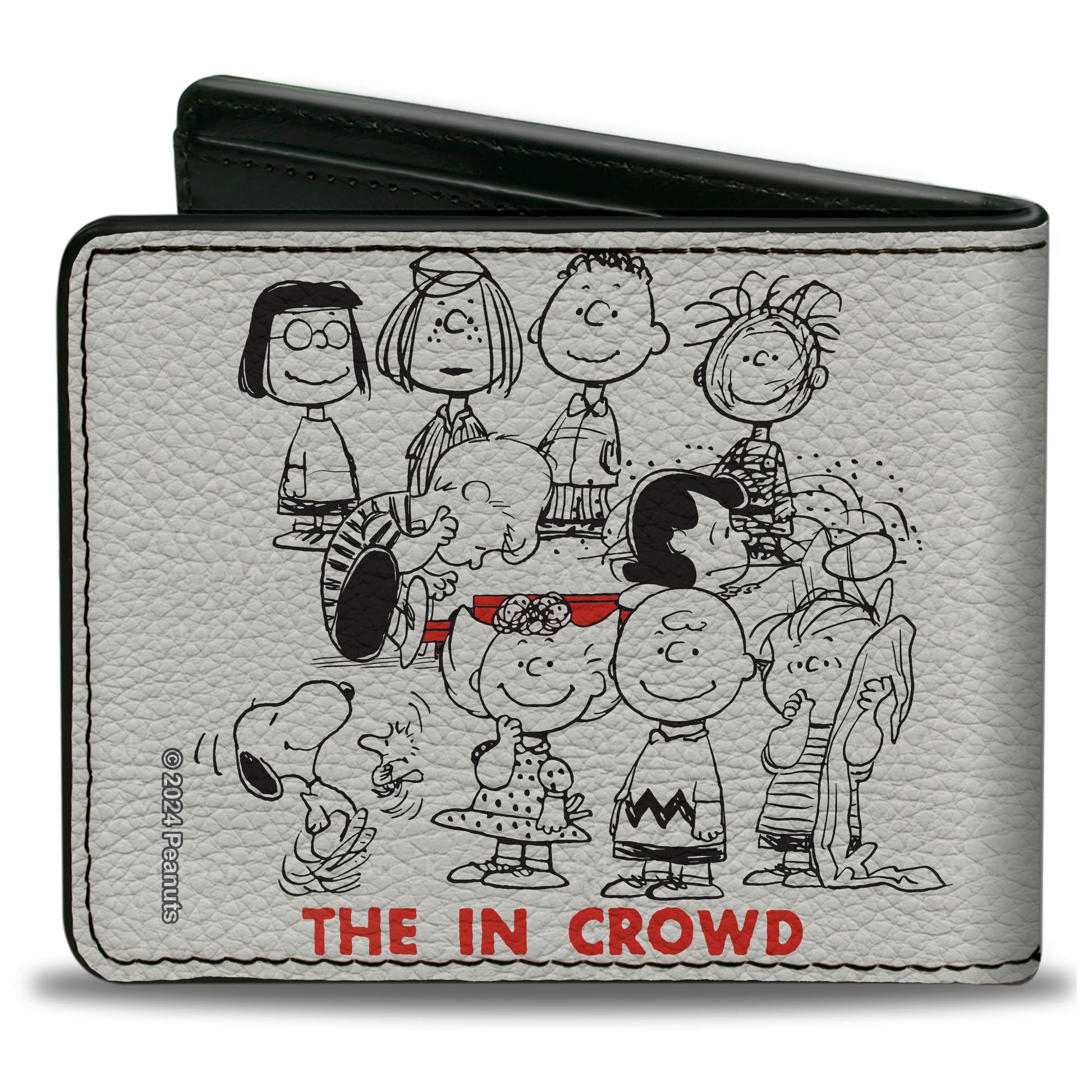 Bi-Fold Wallet - Peanuts Gang THE IN CROWD Group Pose White/Black/Red Bi-Fold Wallets Peanuts