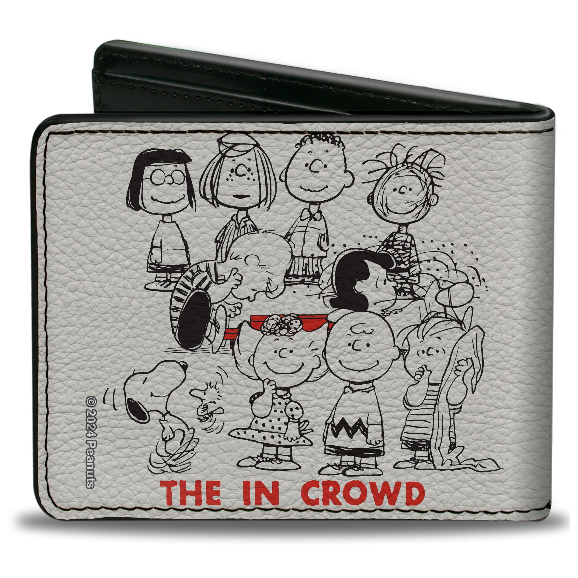 Bi-Fold Wallet - Peanuts Gang THE IN CROWD Group Pose White/Black/Red Bi-Fold Wallets Peanuts