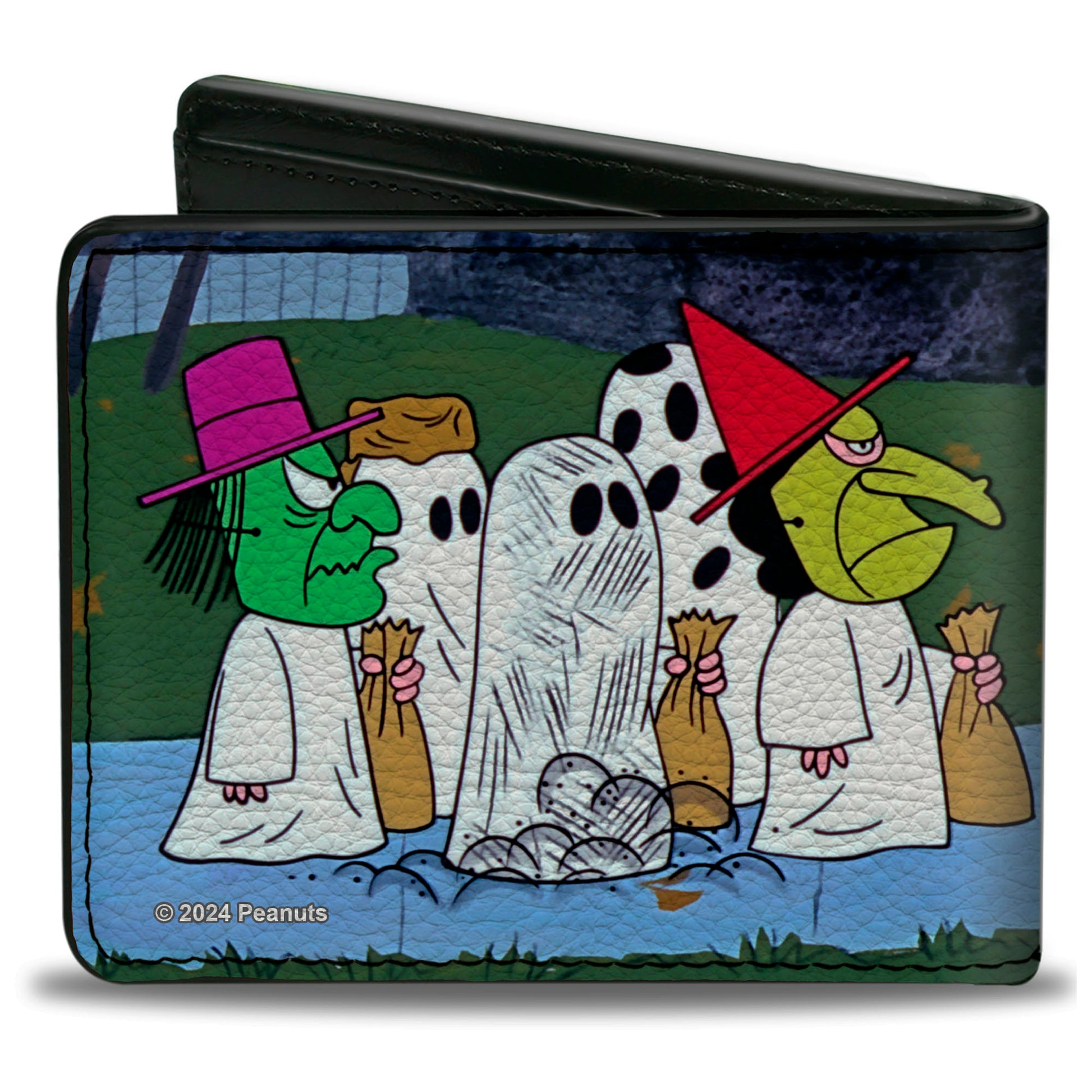 Bi-Fold Wallet - Peanuts Gang Halloween Trick or Treat Group Pose Bi-Fold Wallets Peanuts
