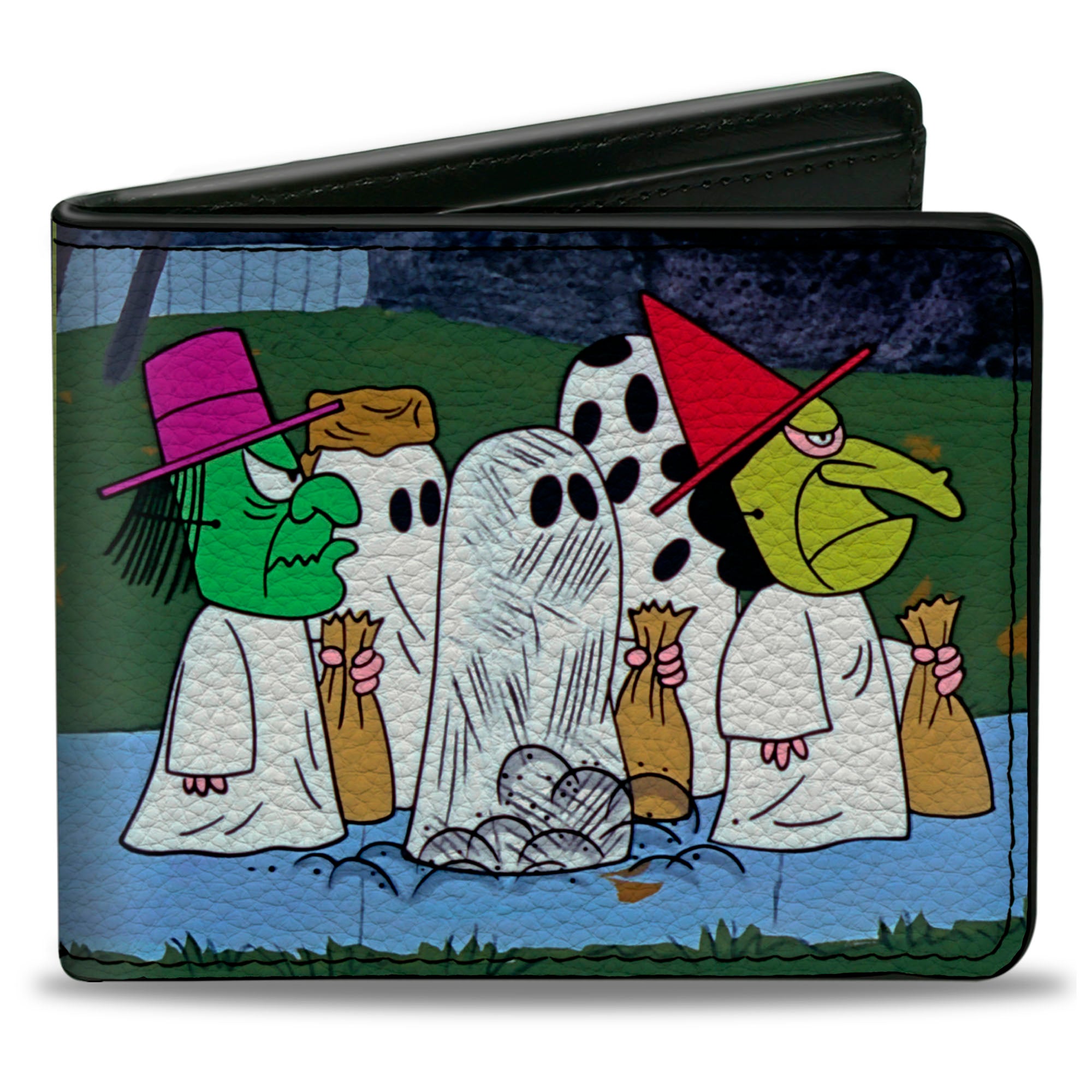 Bi-Fold Wallet - Peanuts Gang Halloween Trick or Treat Group Pose Bi-Fold Wallets Peanuts