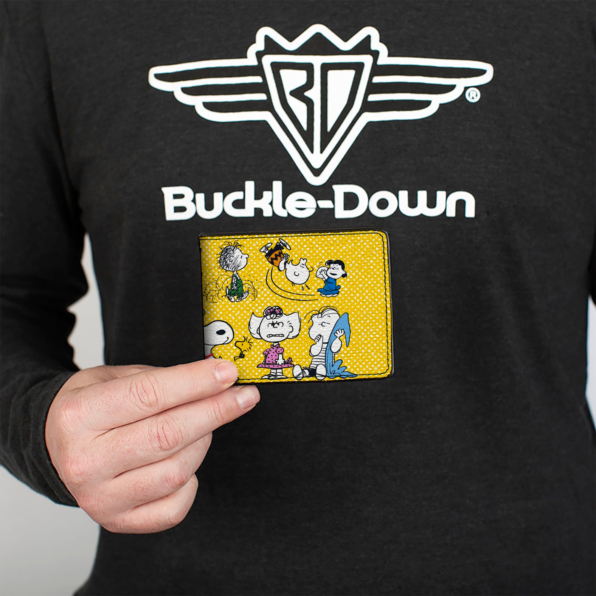 Bi-Fold Wallet - PEANUTS Gang FEATURING GOOD OL CHARLIE BROWN Character Poses Yellow/Multi Color Bi-Fold Wallets Peanuts