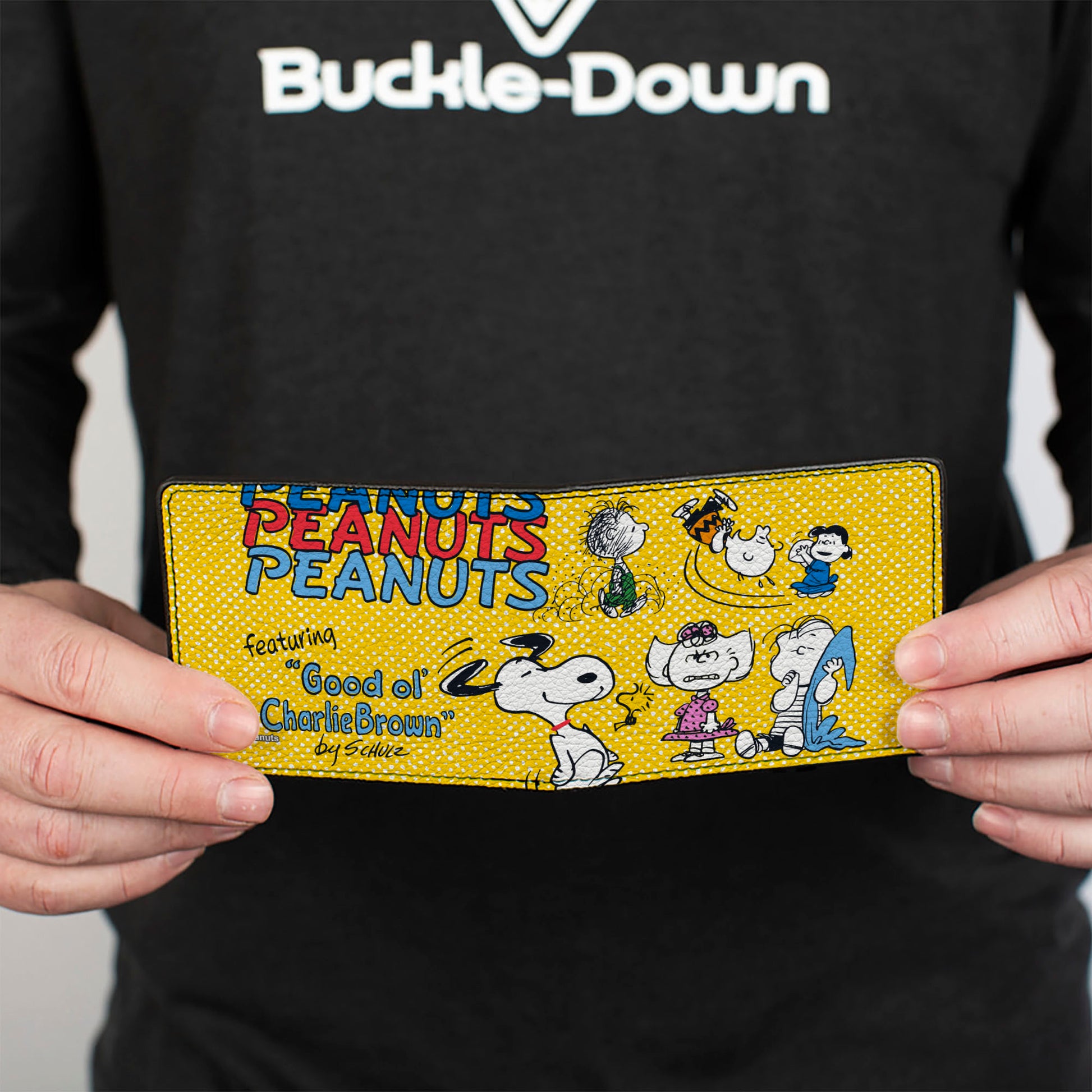 Bi-Fold Wallet - PEANUTS Gang FEATURING GOOD OL CHARLIE BROWN Character Poses Yellow/Multi Color Bi-Fold Wallets Peanuts
