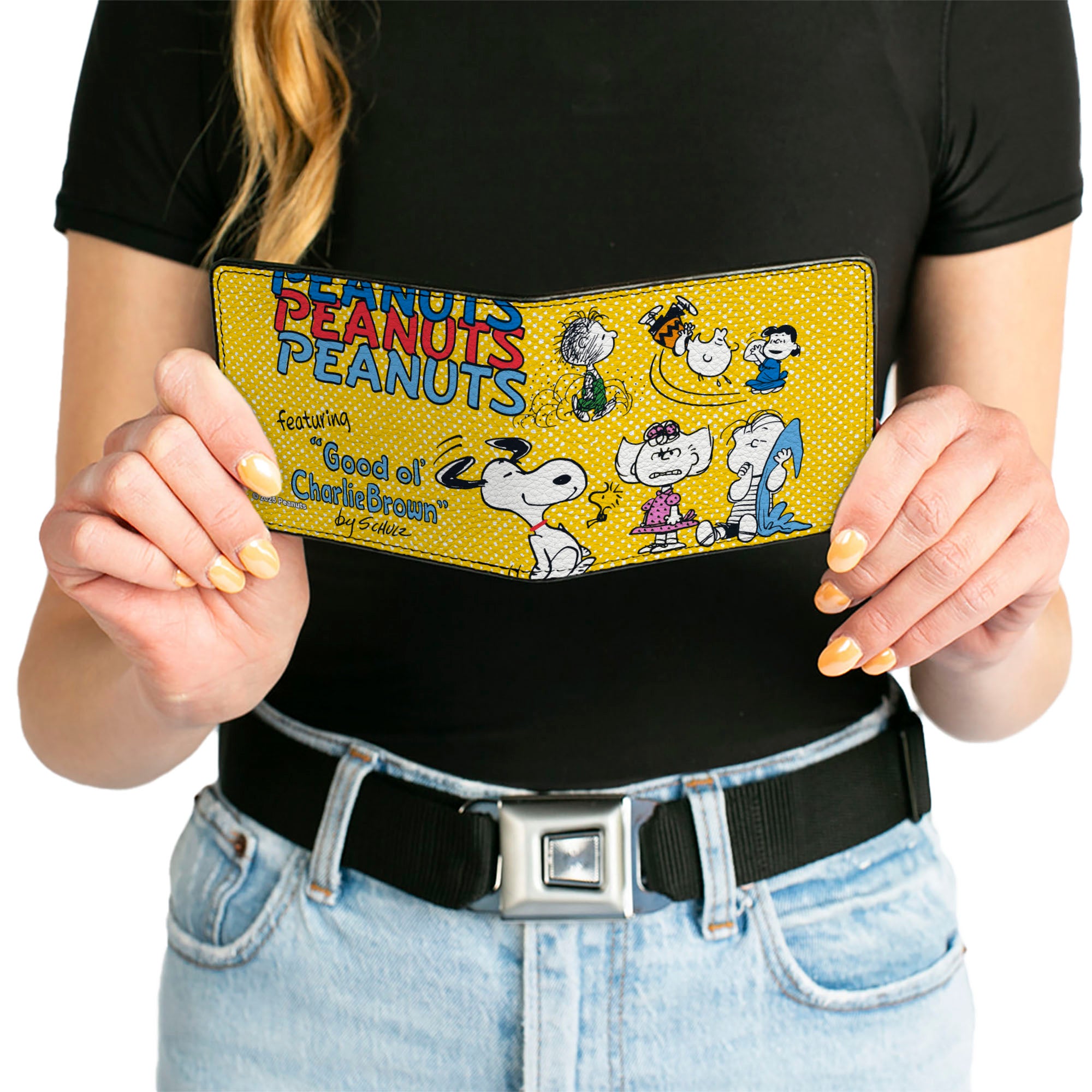 Bi-Fold Wallet - PEANUTS Gang FEATURING GOOD OL CHARLIE BROWN Character Poses Yellow/Multi Color Bi-Fold Wallets Peanuts
