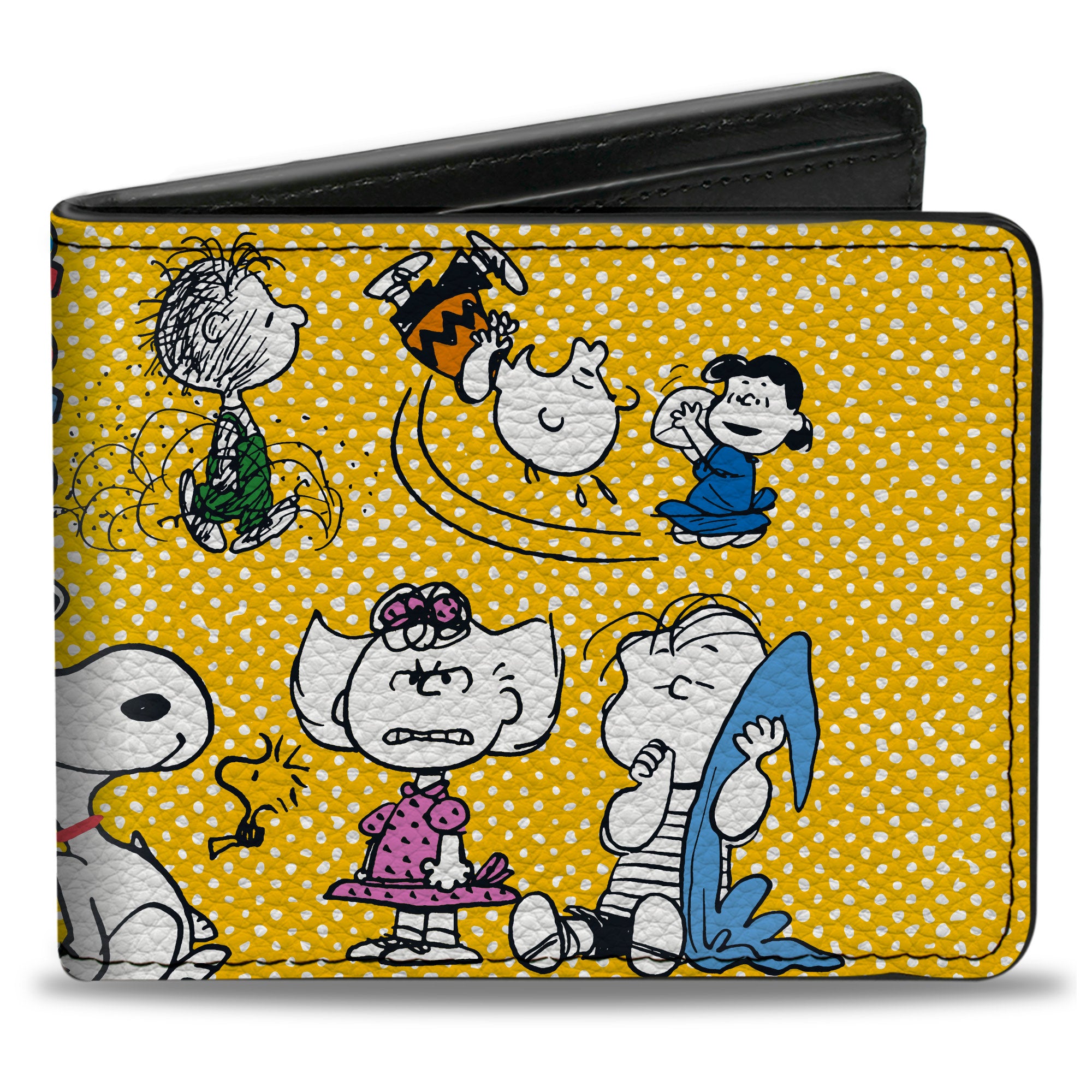 Bi-Fold Wallet - PEANUTS Gang FEATURING GOOD OL CHARLIE BROWN Character Poses Yellow/Multi Color Bi-Fold Wallets Peanuts