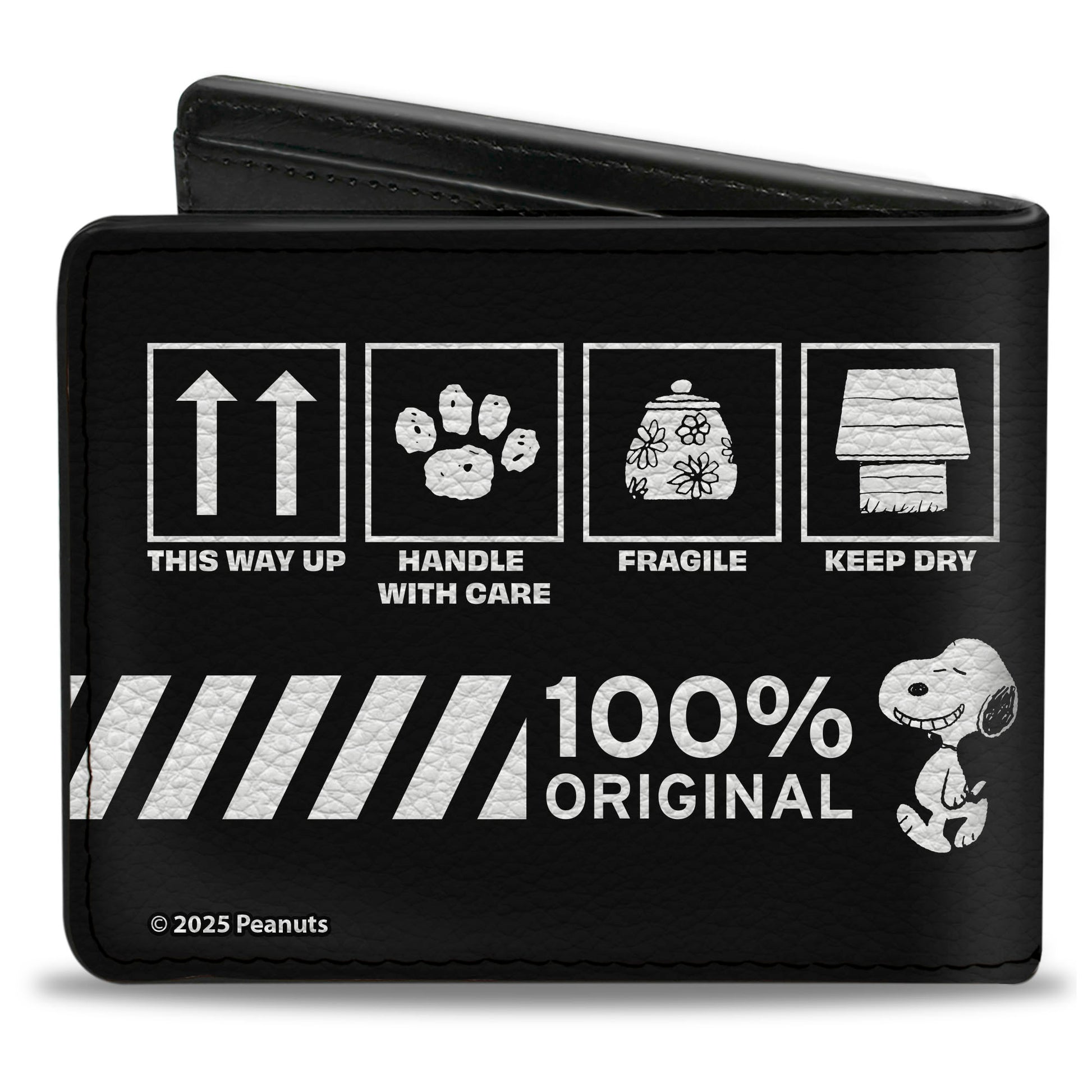 Bi-Fold Wallet - Peanuts SNOOPY Care Symbols 100% ORIGINAL Black/White Bi-Fold Wallets Peanuts