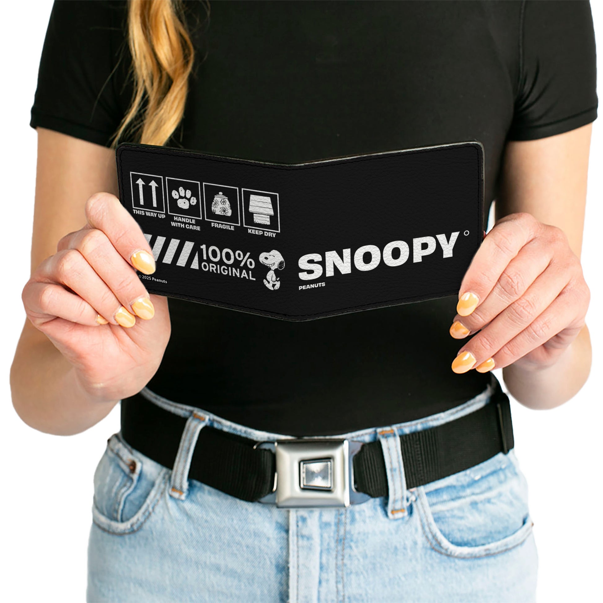 Bi-Fold Wallet - Peanuts SNOOPY Care Symbols 100% ORIGINAL Black/White Bi-Fold Wallets Peanuts