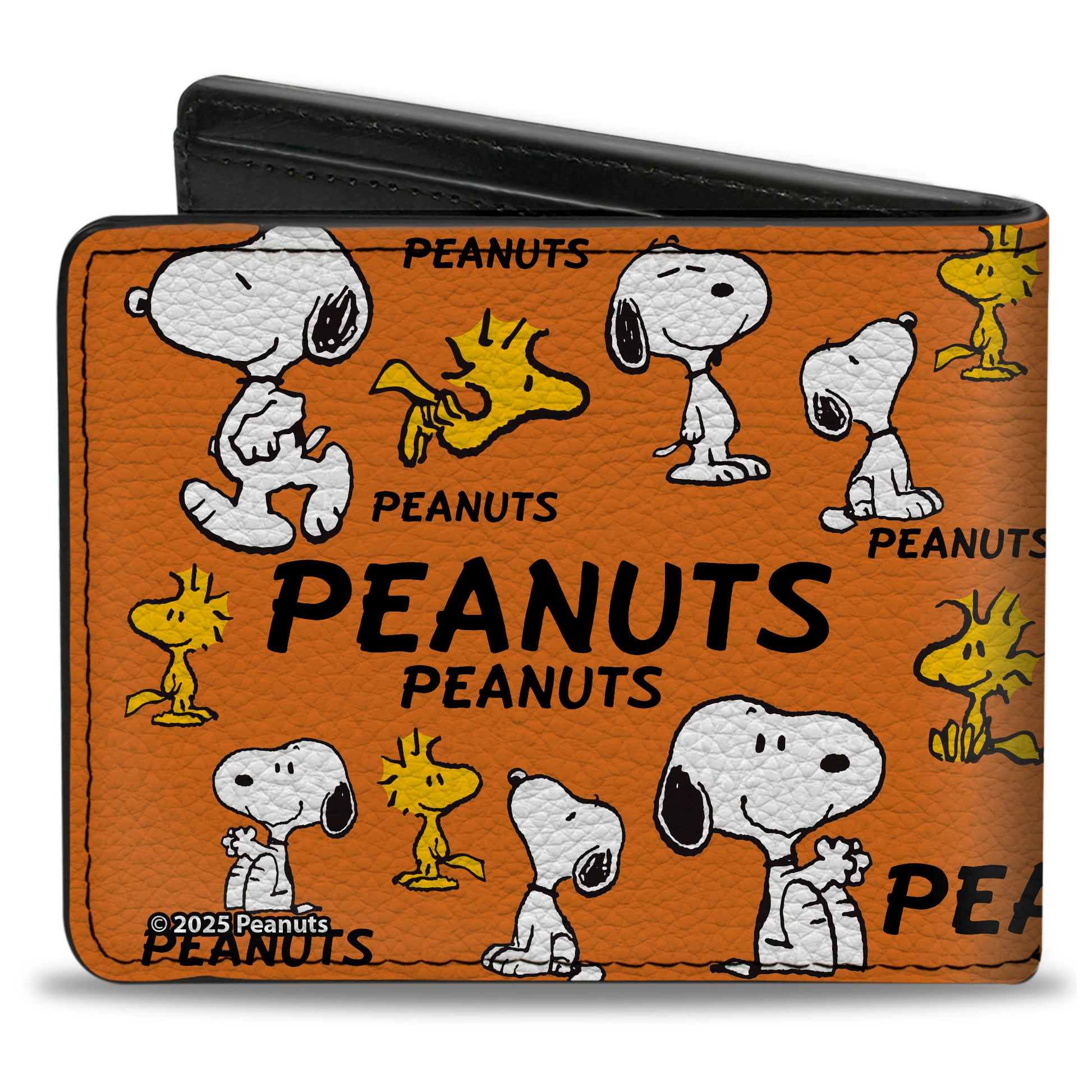 Bi-Fold Wallet - PEANUTS Snoopy and Woodstock Poses Collage Orange Bi-Fold Wallets Peanuts
