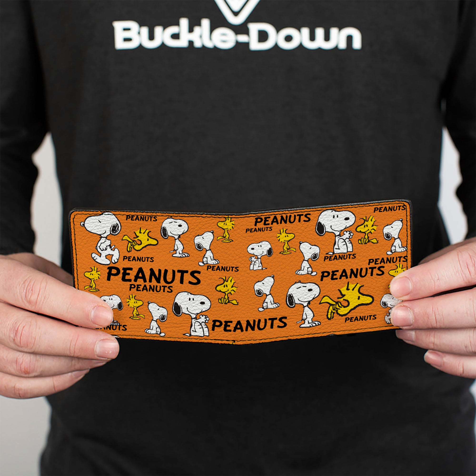 Bi-Fold Wallet - PEANUTS Snoopy and Woodstock Poses Collage Orange Bi-Fold Wallets Peanuts