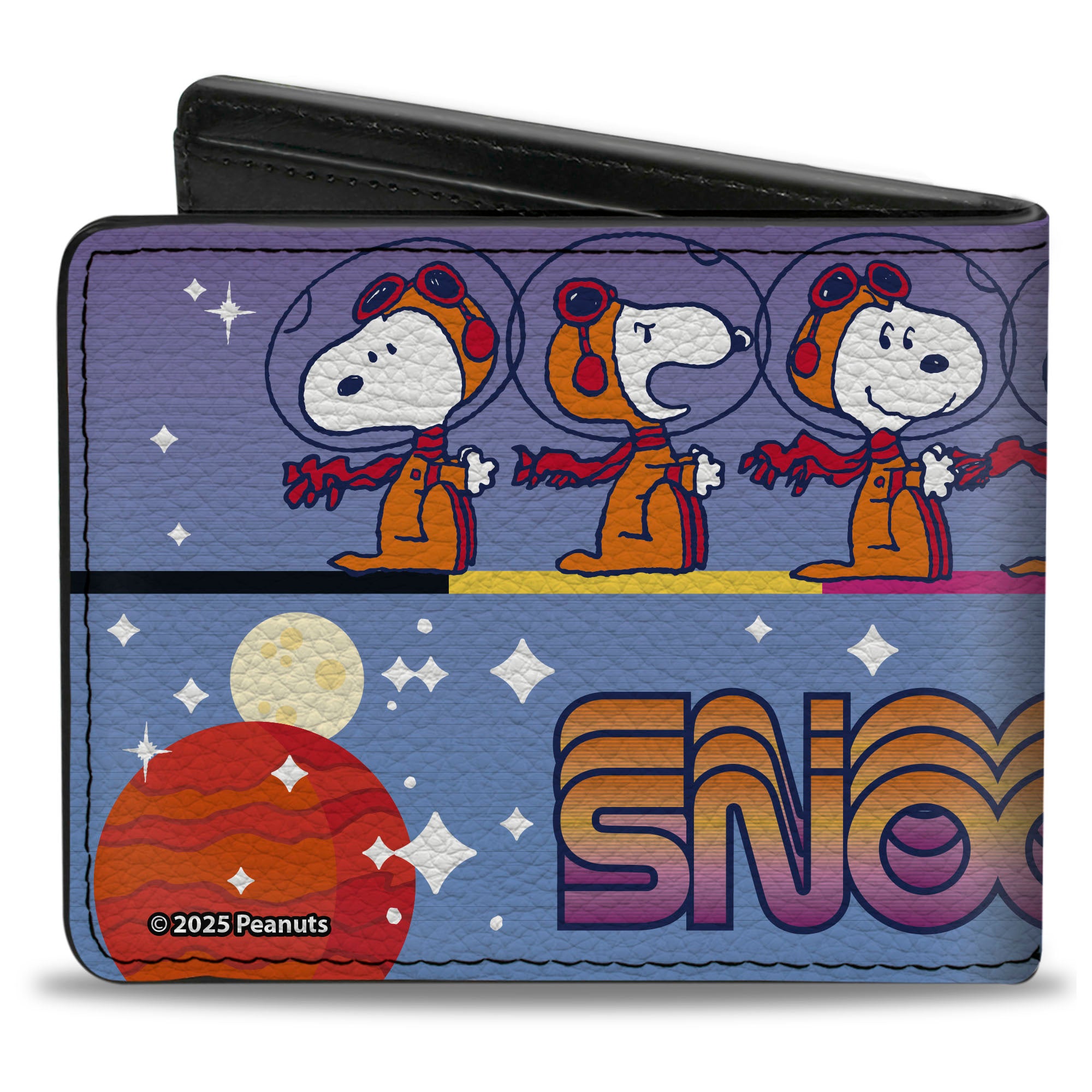 Bi-Fold Wallet - Peanuts SNOOPY FIRST BEAGLE ON THE MOON Poses Blue/Multi Color Bi-Fold Wallets Peanuts