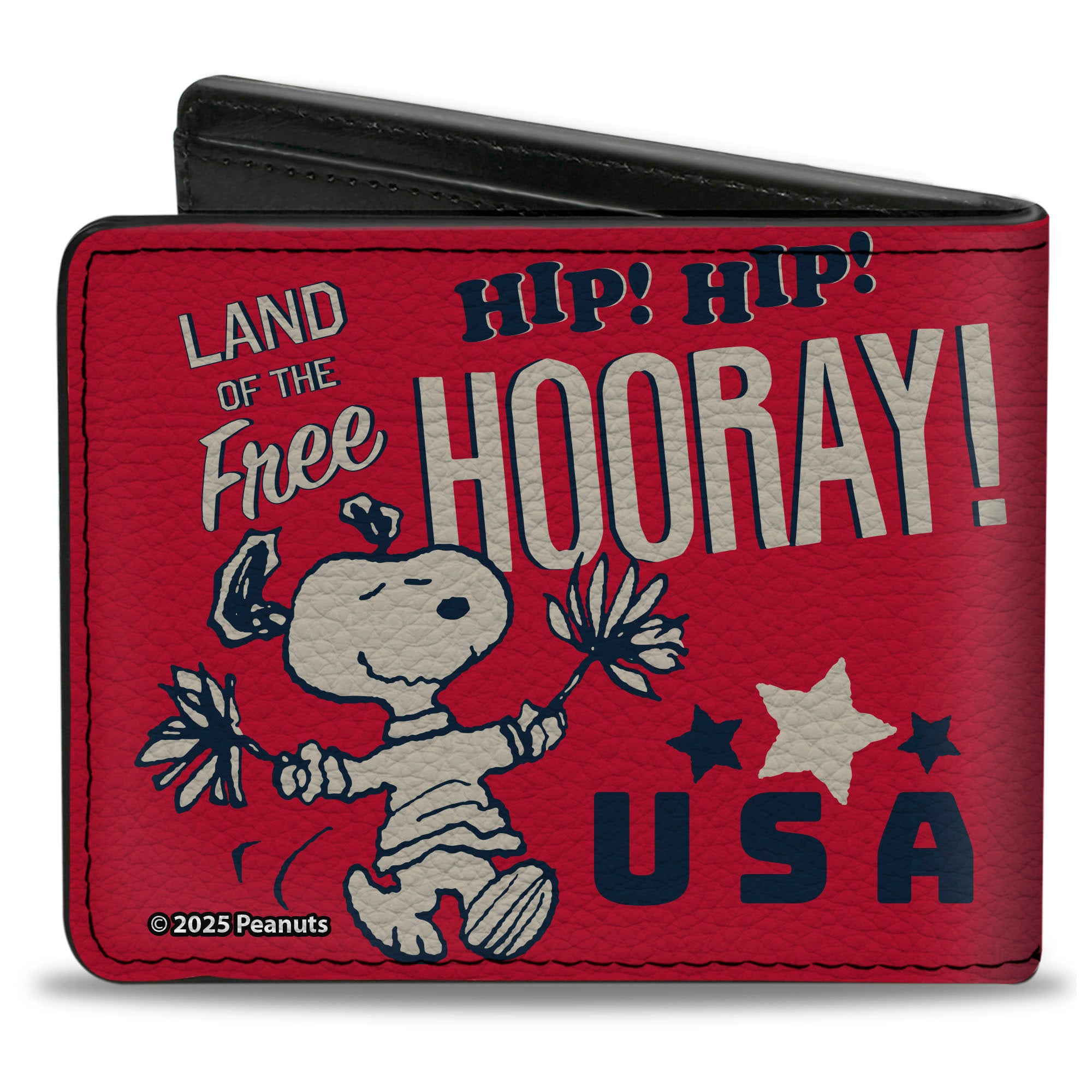 Bi-Fold Wallet - Peanuts Gang AMERICAN SUMMER Poses Red/Blue/White Bi-Fold Wallets Peanuts