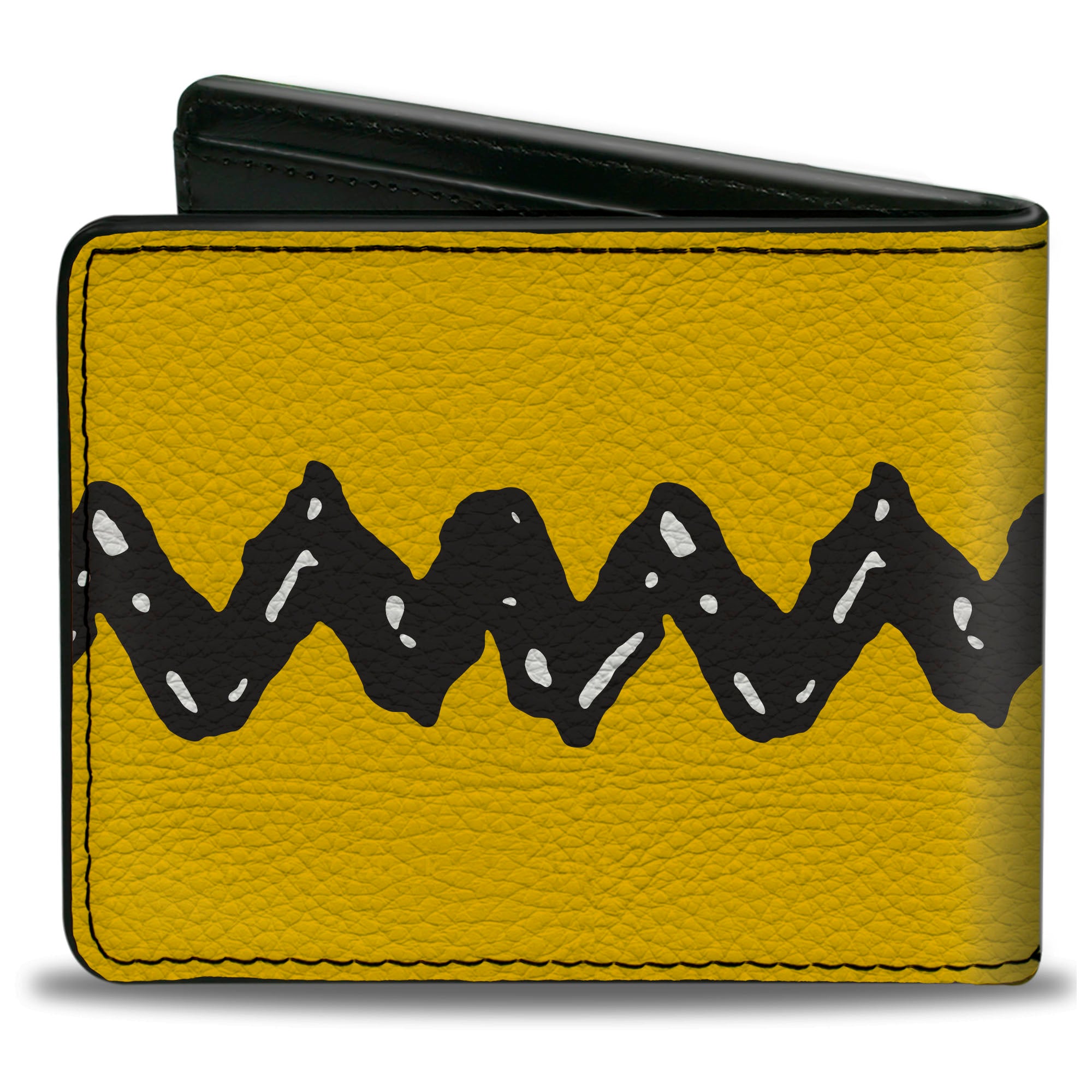 Bi-Fold Wallet - Peanuts Charlie Brown Zig Zag Stripe Yellow/Black Bi-Fold Wallets Peanuts