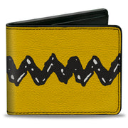 Bi-Fold Wallet - Peanuts Charlie Brown Zig Zag Stripe Yellow/Black Bi-Fold Wallets Peanuts